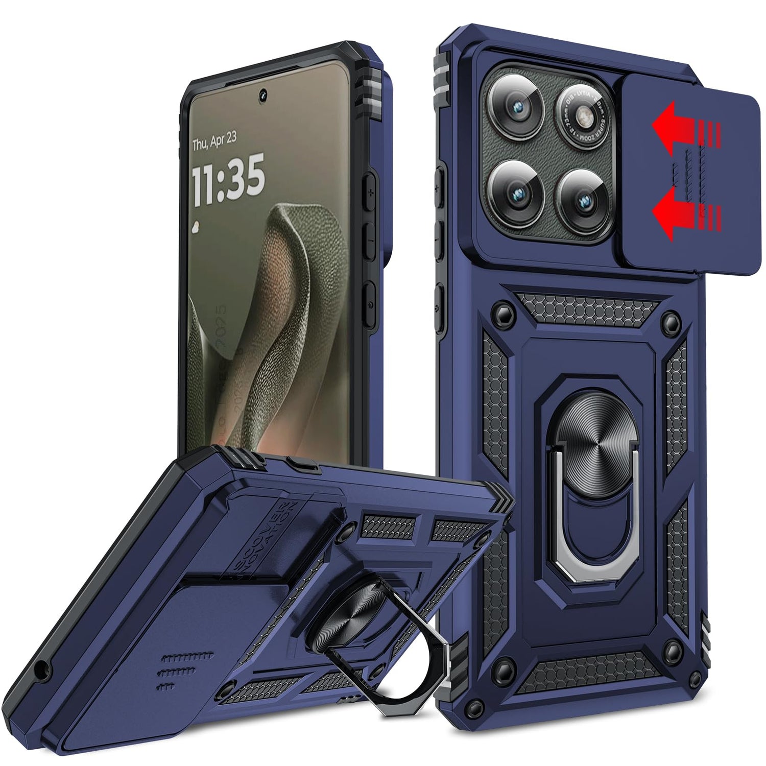 LeYi for Motorola Moto G Stylus 2025-Case: 【𝐍𝐨𝐭 𝐅𝐢𝐭 𝐌𝐨𝐭𝐨 𝐆 𝟐𝟎𝟐𝟓】Moto G Stylus 2026 Case 5G, Slide Camera Cover Screen Protector, Tough Armor Android Unlocked Phone Magnetic Stand, Black