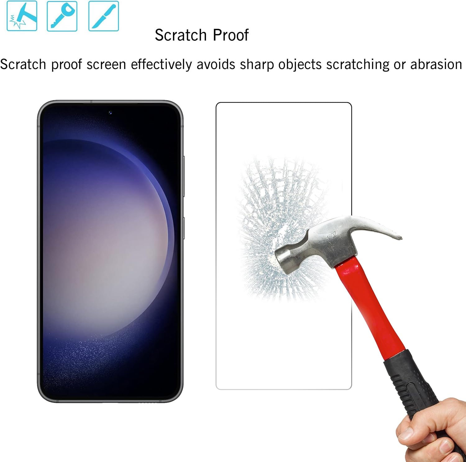 Ailun Screen Protector for Galaxy S23 FE [6.4 Inch] 3Pack + 3Pack Camera Lens Tempered Glass Fingerprint Unlock Compatible 0.25mm Ultra Clear Anti-Scratch Case Friendly [Not For Galaxy S23]
