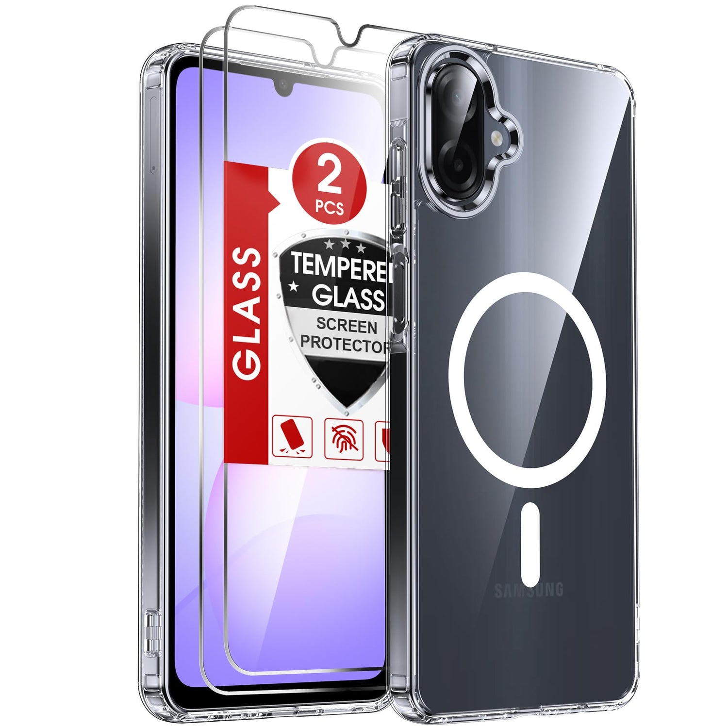 LeYi for Samsung Galaxy A37-5G Phone Case [Magnet Fit] Slim Frosted, Black