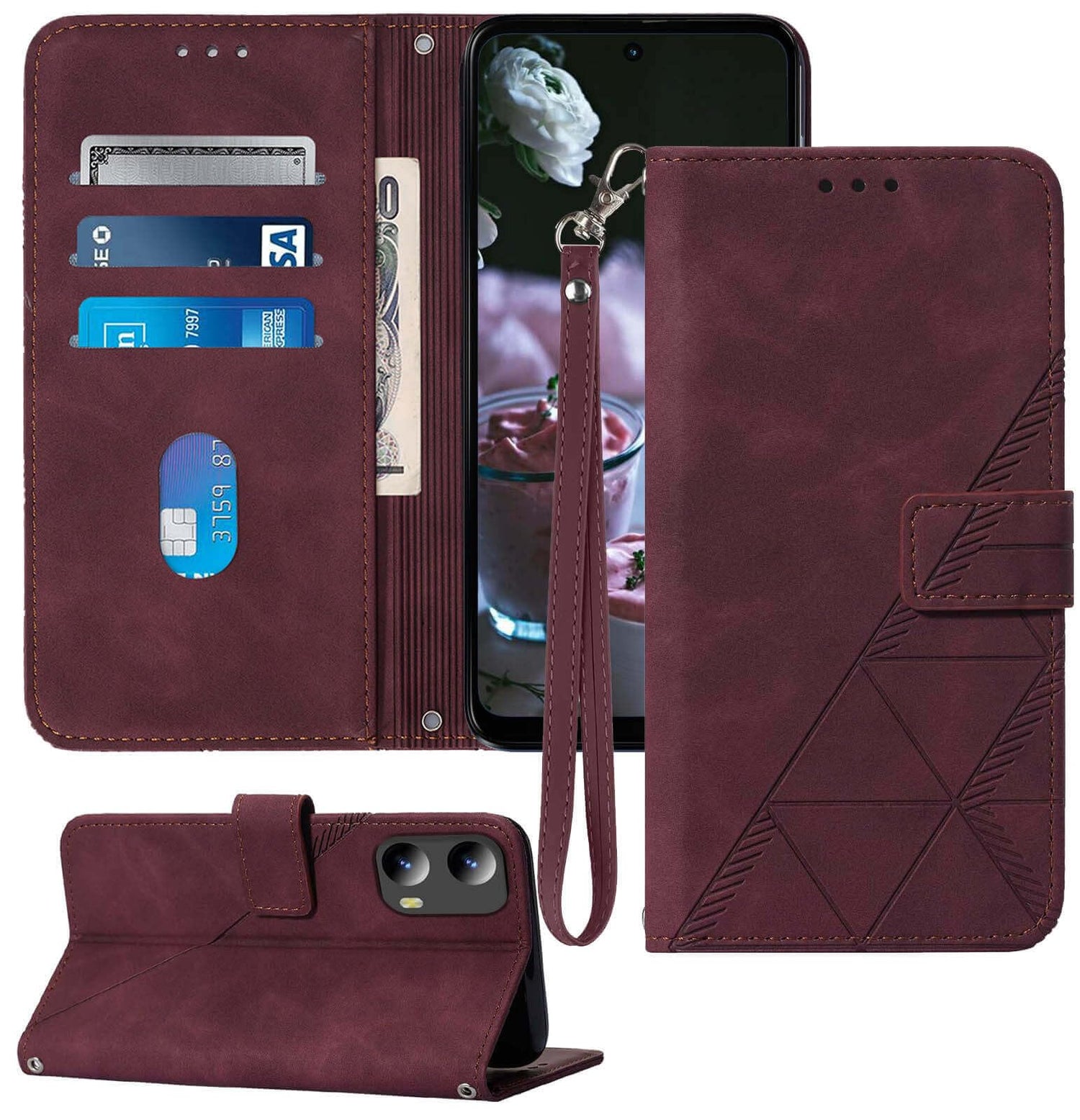 for Moto G Power 5G 2024 Case Wallet, Card Holder Slots, Wrist Strap, TPU Interior Protective, Stand PU Leather Flip Cover for Moto G Power 5G 2024 (Black)