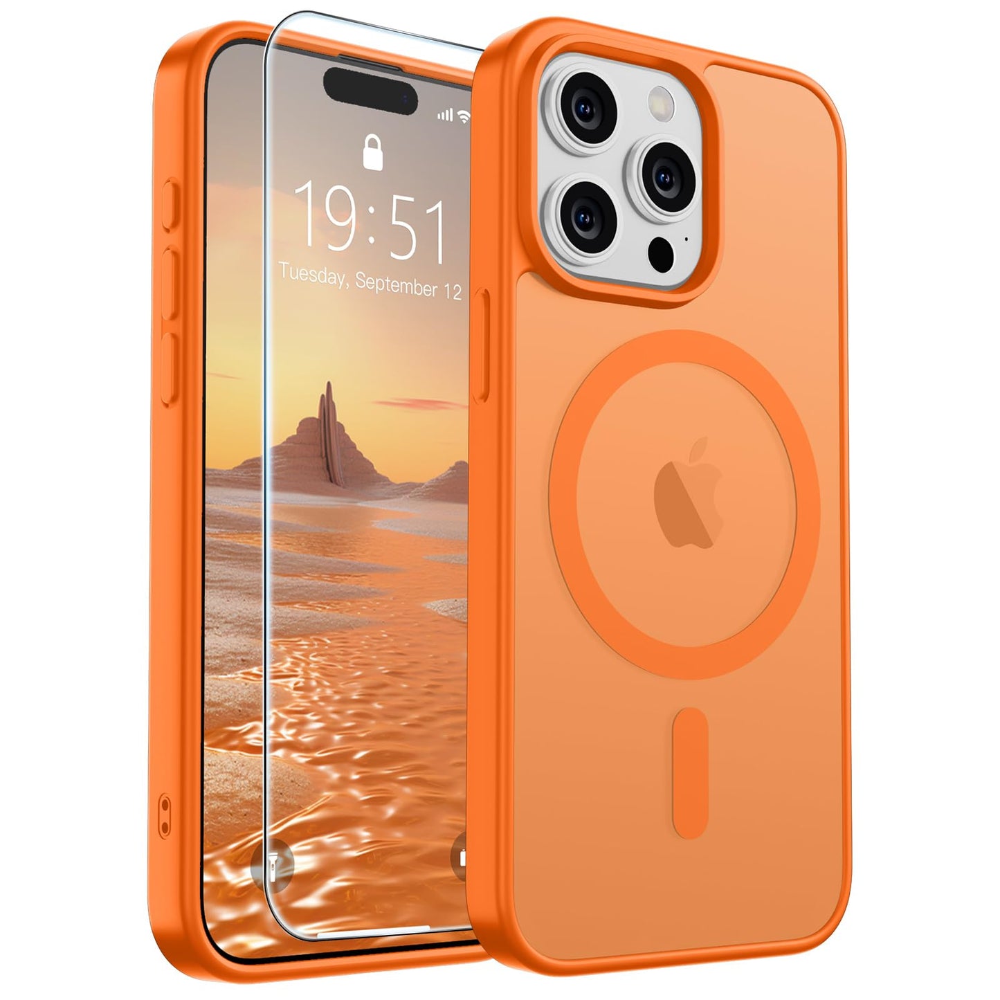 SUPFINE Magnetic for iPhone 17 Case (Compatible with MagSafe)(Military Grade Drop Protection) Translucent Matte Shockproof with Anti-Fingerprint Phone Cover,Black
