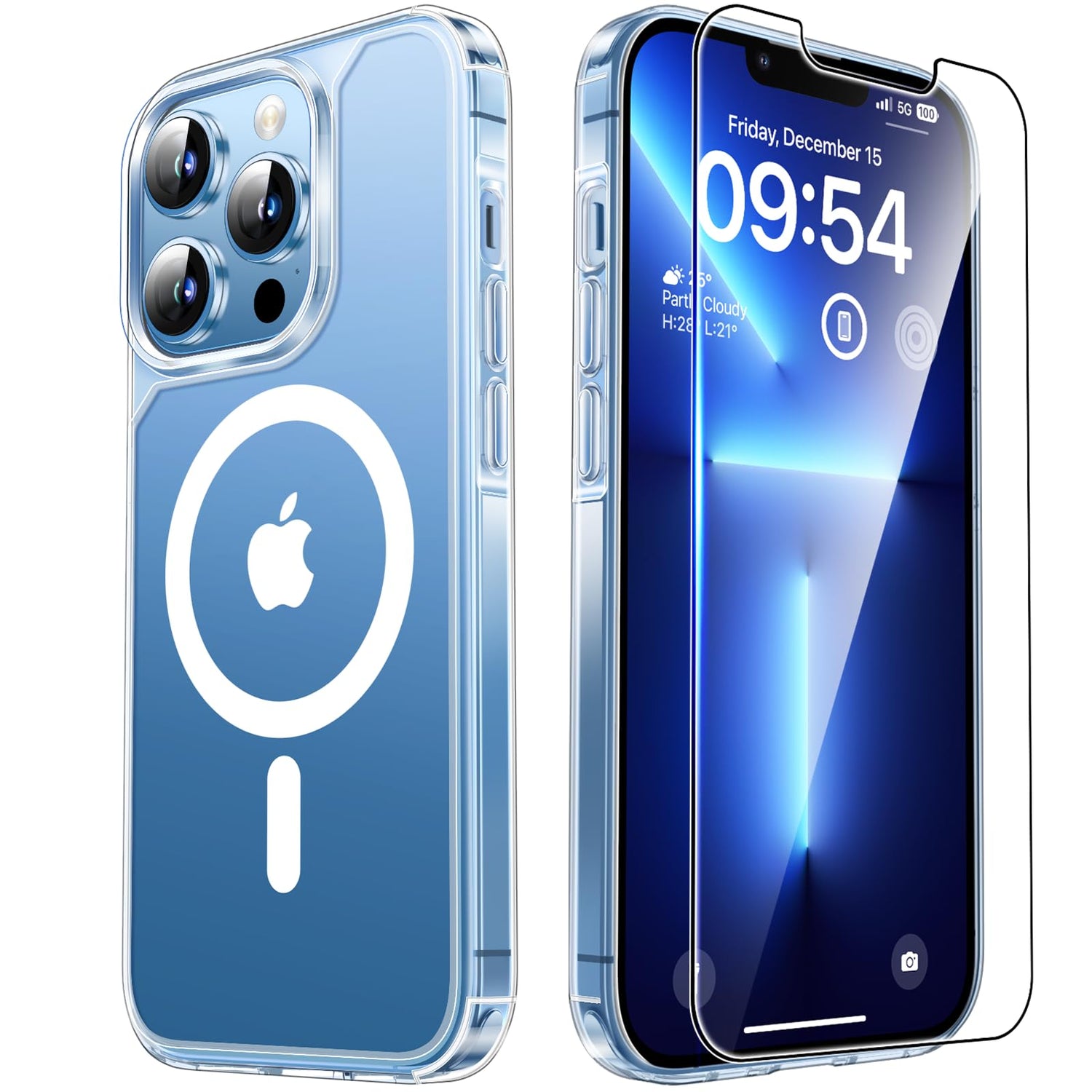 TAURI for iPhone 17 Case, Anti-Yellowing with Screen Protector, Military-Grade Protection Shockproof Slim Phone Case for iPhone 17, Clear