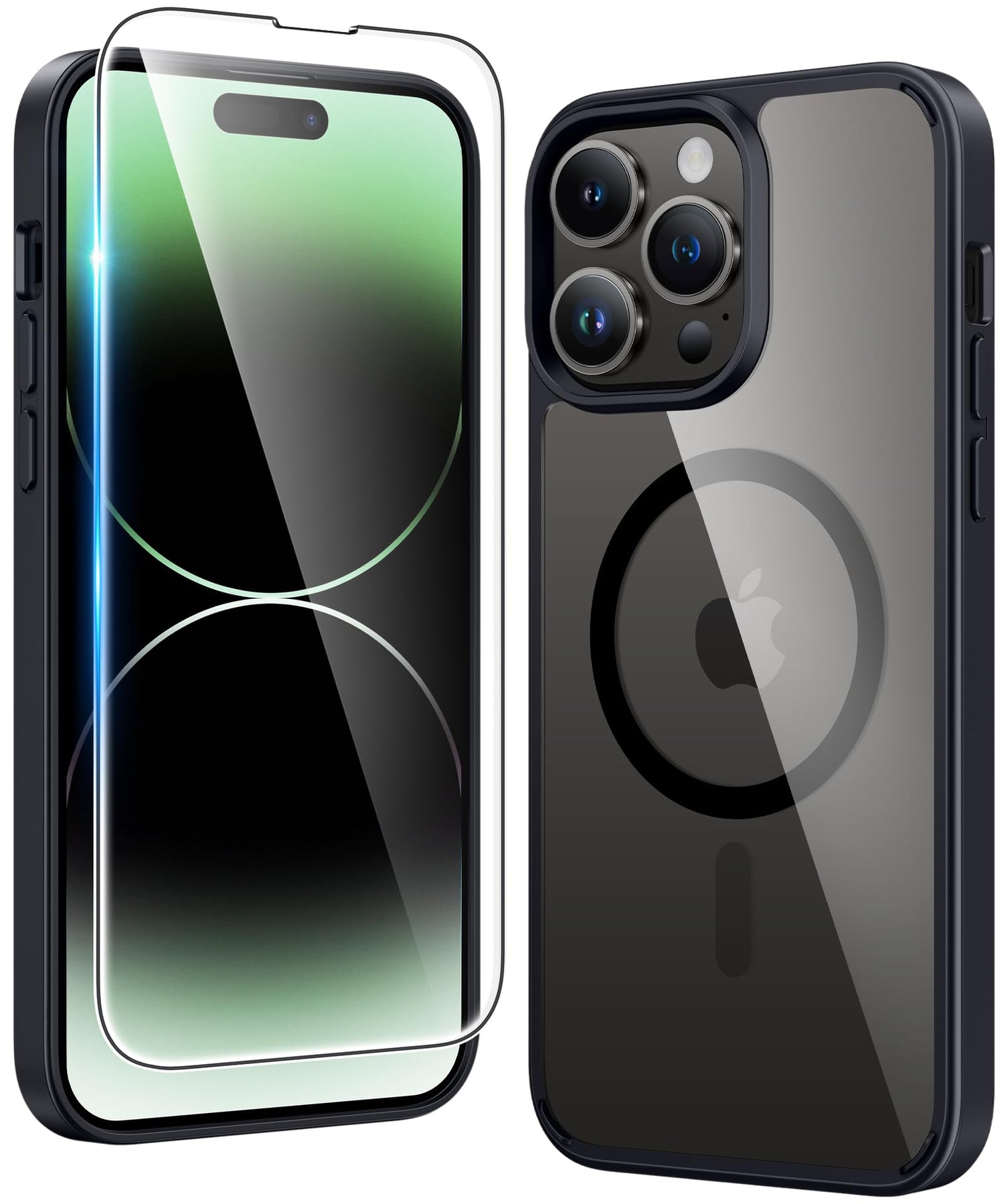 FNTCASE for iPhone 17 Case Clear: Magnetic Phone Cases with Screen Protector Drop Proof Compatible with Magsafe Slim Anti Yellowing Rugged Shockproof Protective Transparent Cell Cover (A-Clear)