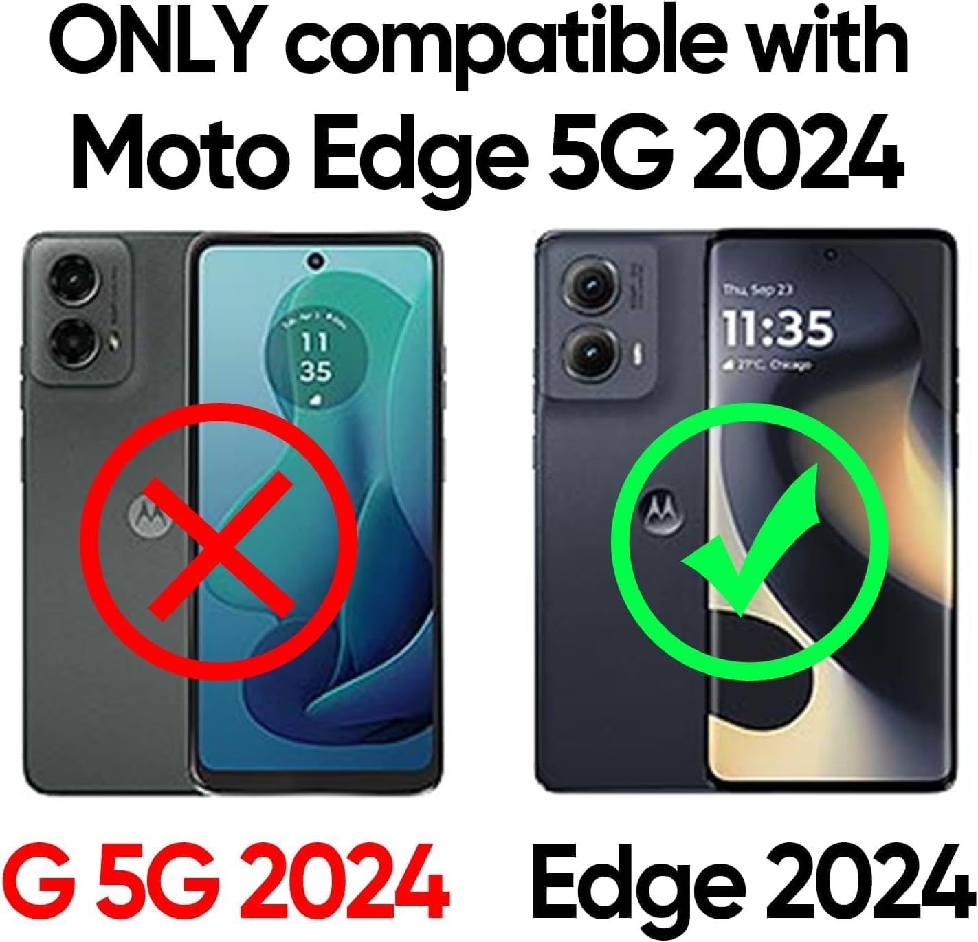 LeYi for Motorola-Edge-2024-Case: 【NOT FIT Edge 50/ G 5G 2024】 with 360° Rotatable Ring Holder Magnetic Kickstand, Plating Rose Gold Edge Protective for Motorola Moto Edge 5G 2024 Case, Black