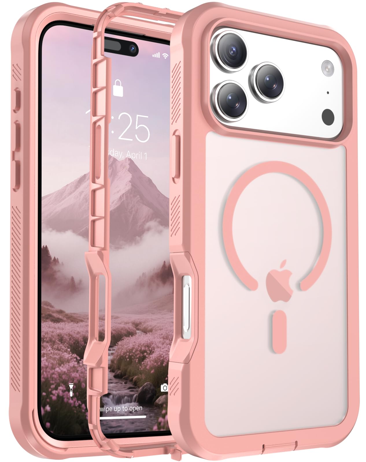 Magnetic for iPhone 17 Case, [Compatible with MagSafe][Military Grade Drop Protection][Heavy Duty Protection][Non-Slip][Shockproof] 2-Layer Durable Bumper Phone Case 6.3''-Black