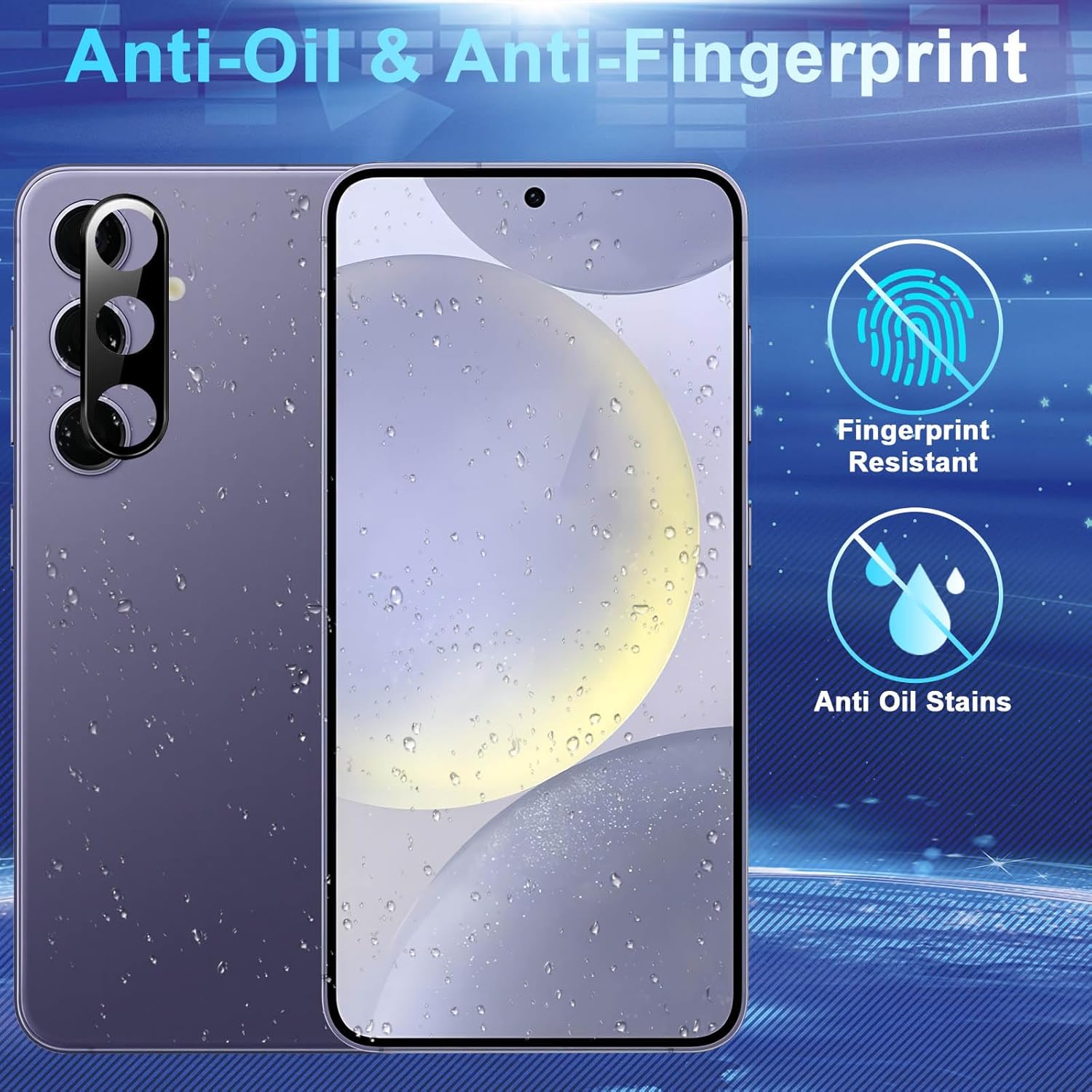 [2+2 Pack] Privacy Screen Protector Compatible with Galaxy S24 Plus with Camera Lens Protector, High Clarity, Anti-Spy Tempered Glass