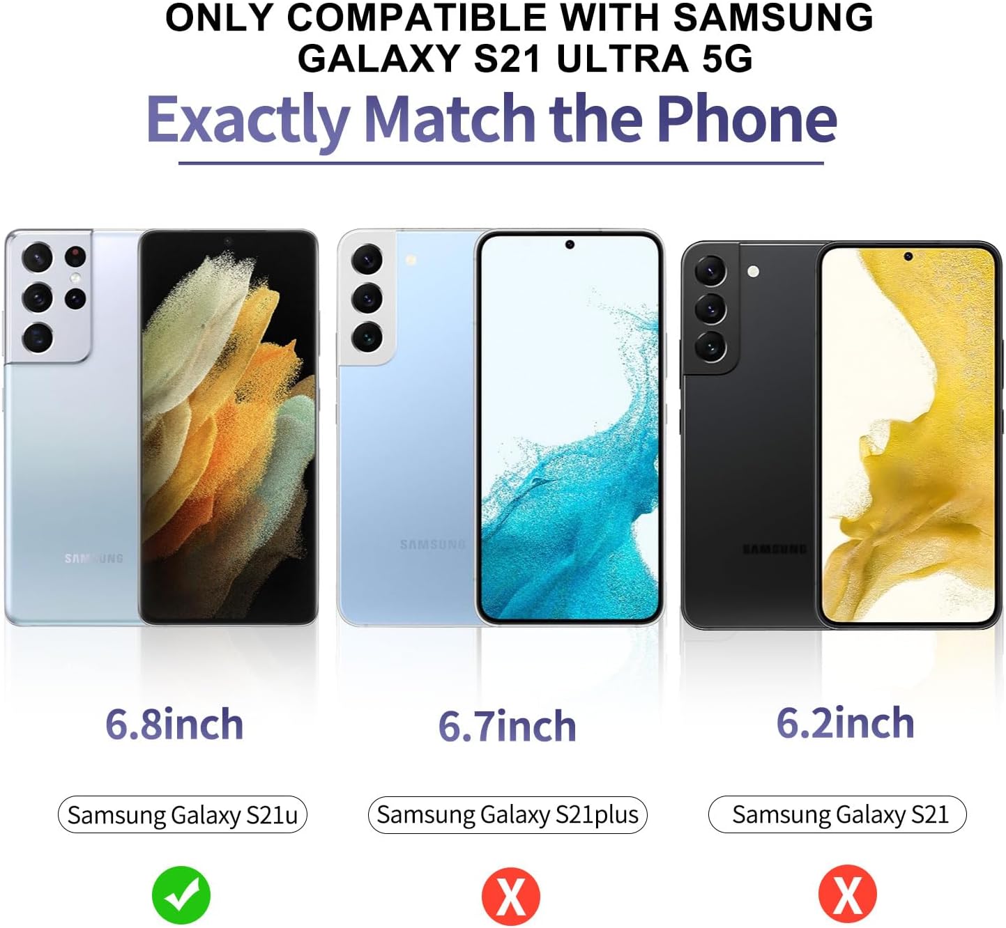 for Samsung Galaxy S21 Ultra Glass Screen Protector + Camera Lens Protector, 9HD Tempered Glass, Case Friendly, Anti Scratch Bubble Free Ultra Resistant