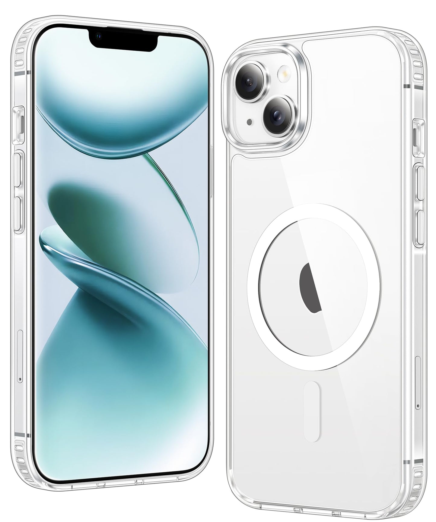 FNTCASE for iPhone 17 Case Clear: Magnetic Phone Cases with Screen Protector Drop Proof Compatible with Magsafe Slim Anti Yellowing Rugged Shockproof Protective Transparent Cell Cover (A-Clear)