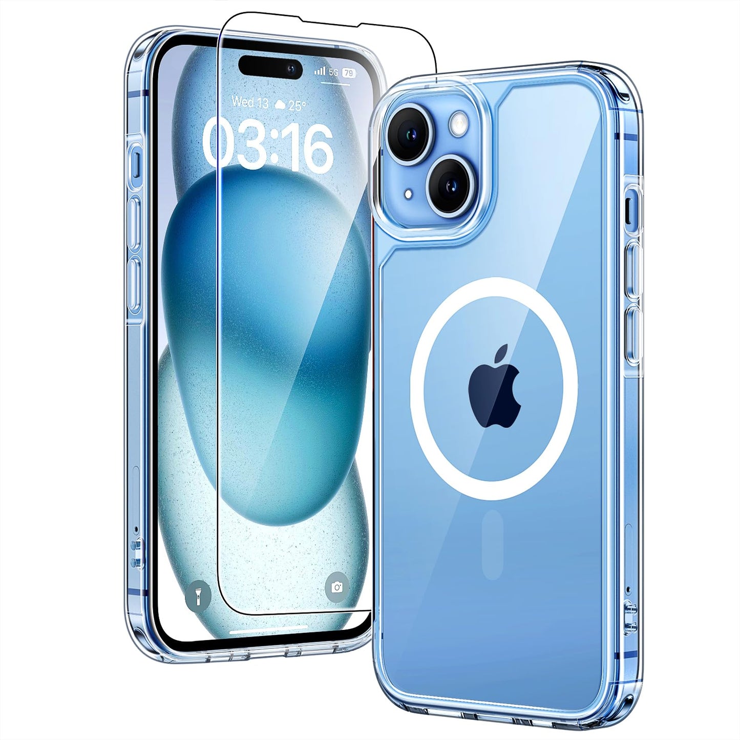 TAURI for iPhone 17 Case, Anti-Yellowing with Screen Protector, Military-Grade Protection Shockproof Slim Phone Case for iPhone 17, Clear
