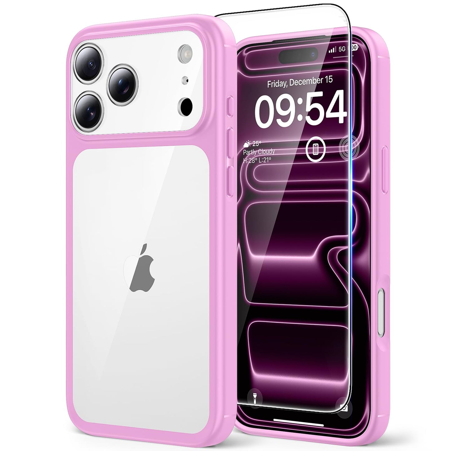 TAURI for iPhone 17 Case, Anti-Yellowing with Screen Protector, Military-Grade Protection Shockproof Slim Phone Case for iPhone 17, Clear