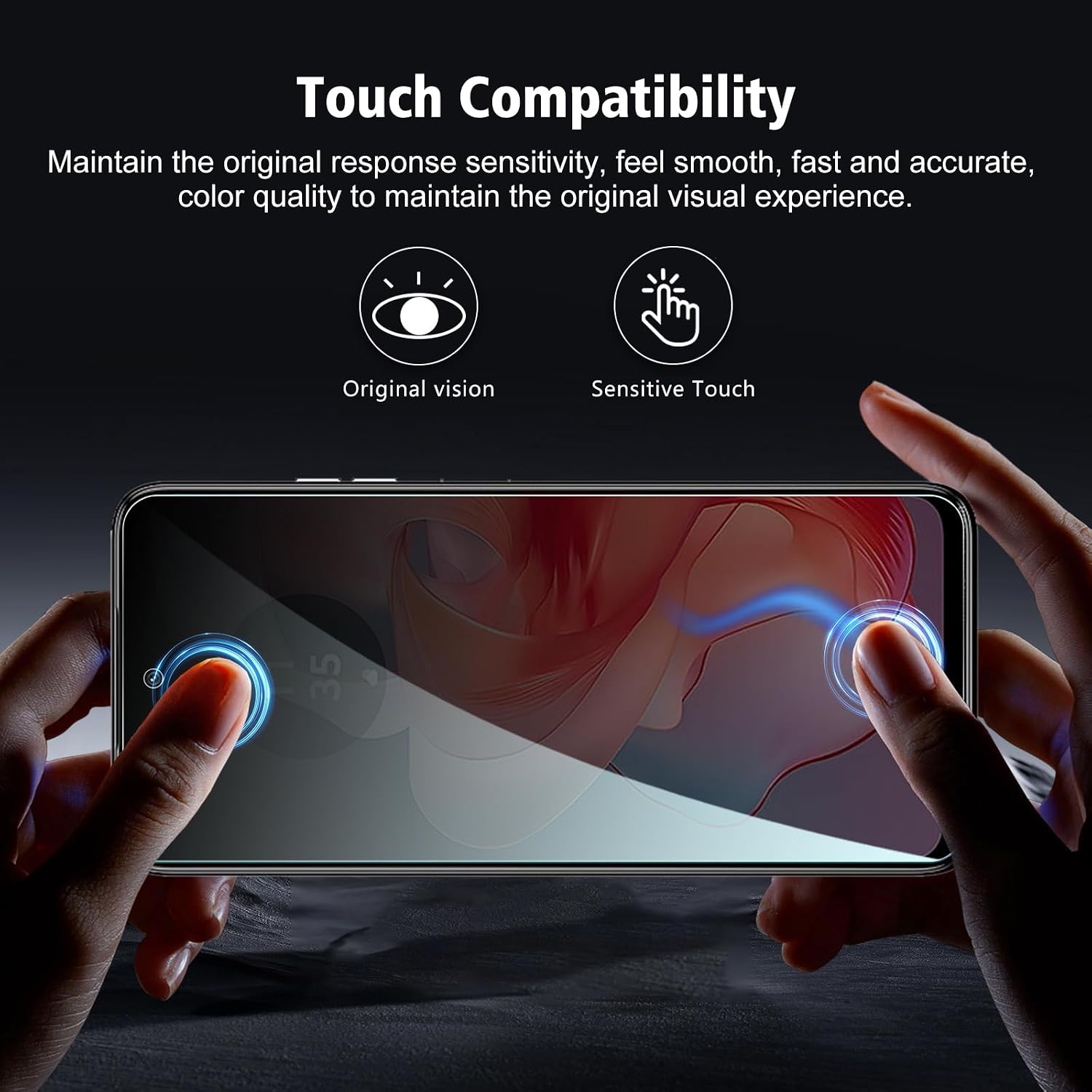 3 Pack for Motorola Moto G Power 2024 Privacy Screen Protector, Anti Spy Tempered Glass, 9H Hardness, Scratch Resistant