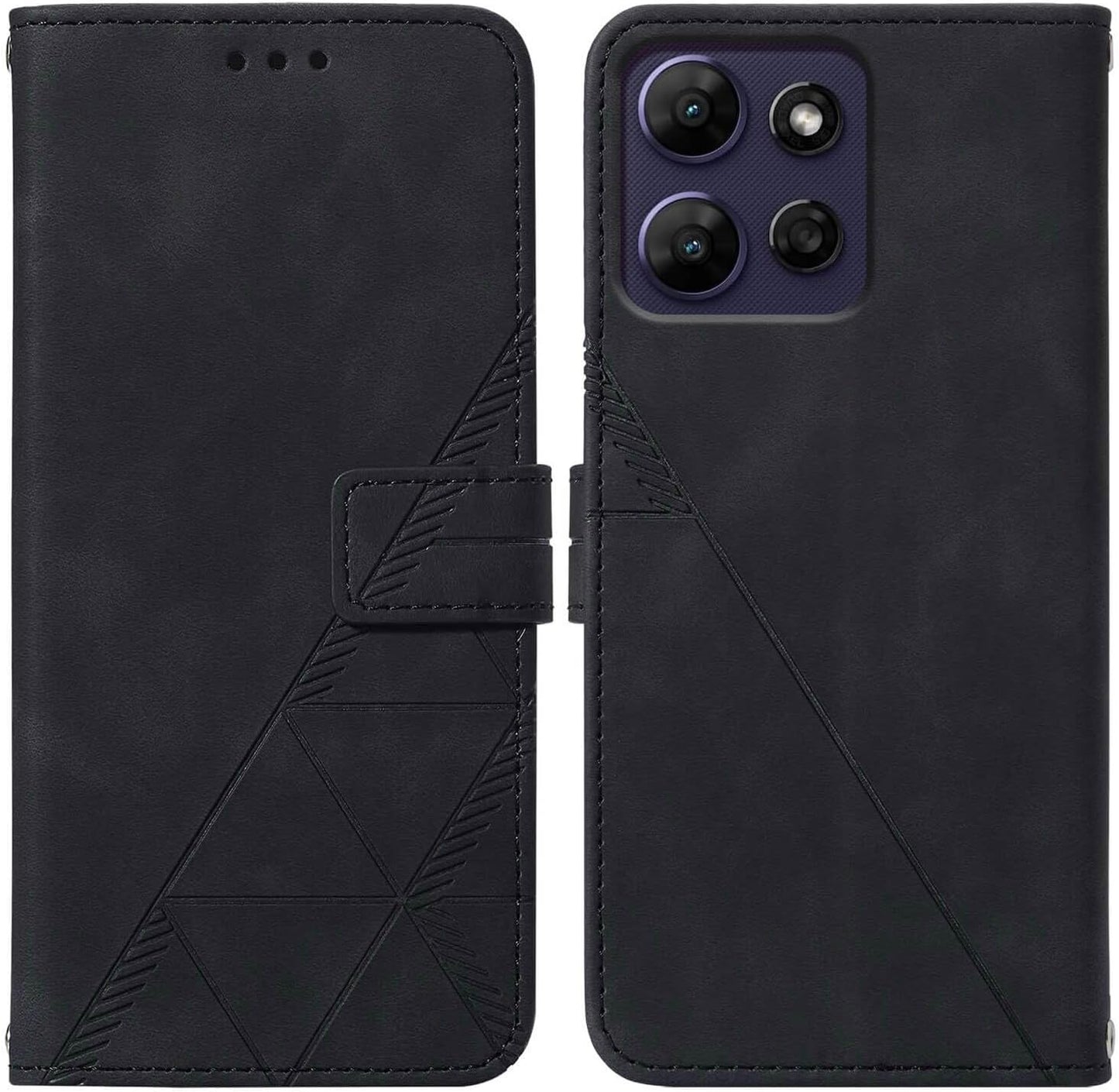 for Moto G Power 2026 Case Wallet, Card Holder Slots, Wrist Strap, TPU Interior Phone Protective, Stand PU Leather Flip Cases Cover for Moto G Power - 2026 (Black)