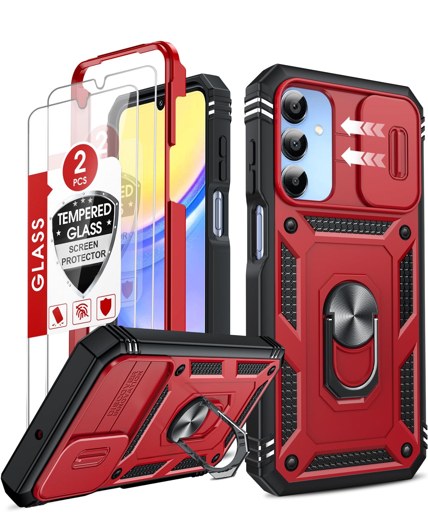 LeYi Compatible for Samsung Galaxy S24-FE Case: [𝗡𝗼𝘁 𝗳𝗶𝘁 𝗦𝟮𝟰 𝟱𝗚] Samsung S24 FE Case with S24FE Screen Protector X2 & Magnetic Stand, Military-Grade Cell Galaxy S 24 FE Phone, Black