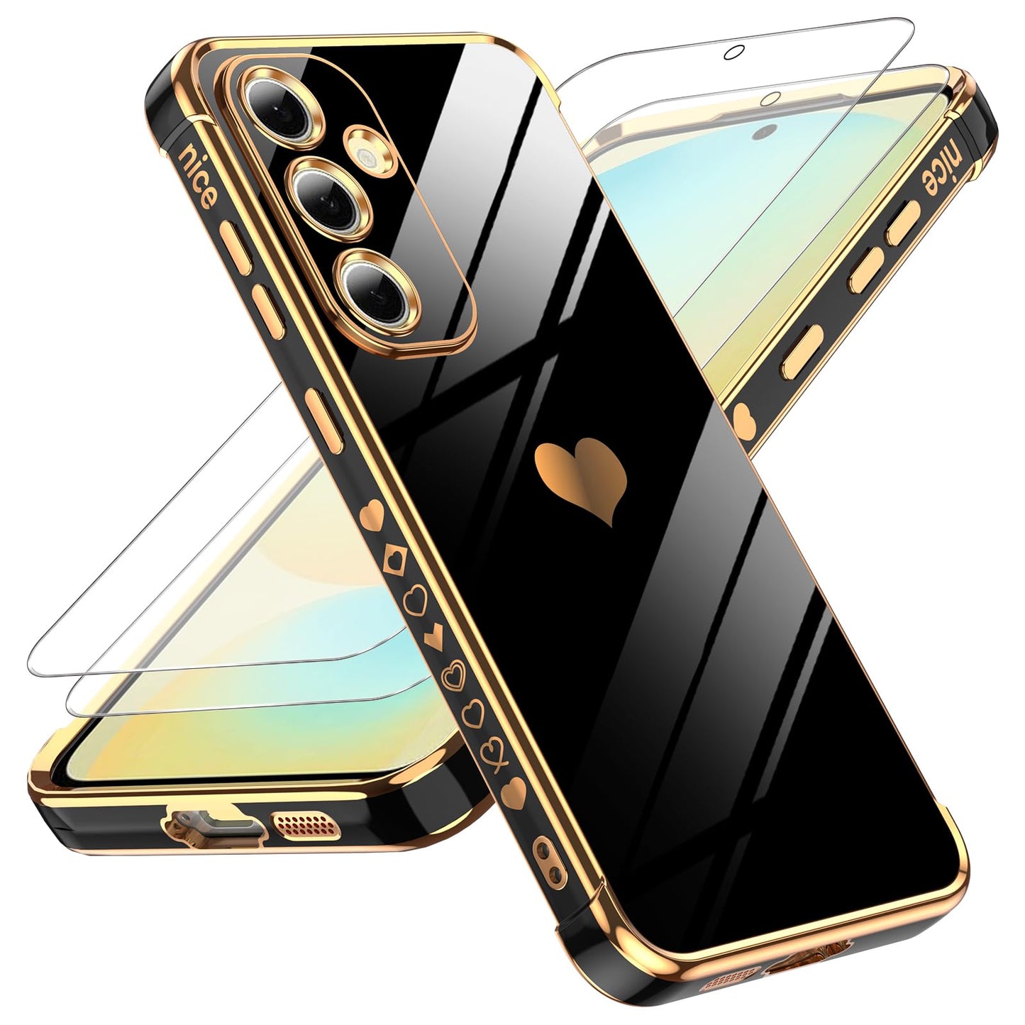 LeYi for Galaxy S20 FE 5G Case: with Screen Protector [2 Pcs]+ Full Camera Protection, Love Heart Plating Girly Women Cute Luxury Soft TPU Case for Samsung S20 Fe, Pink