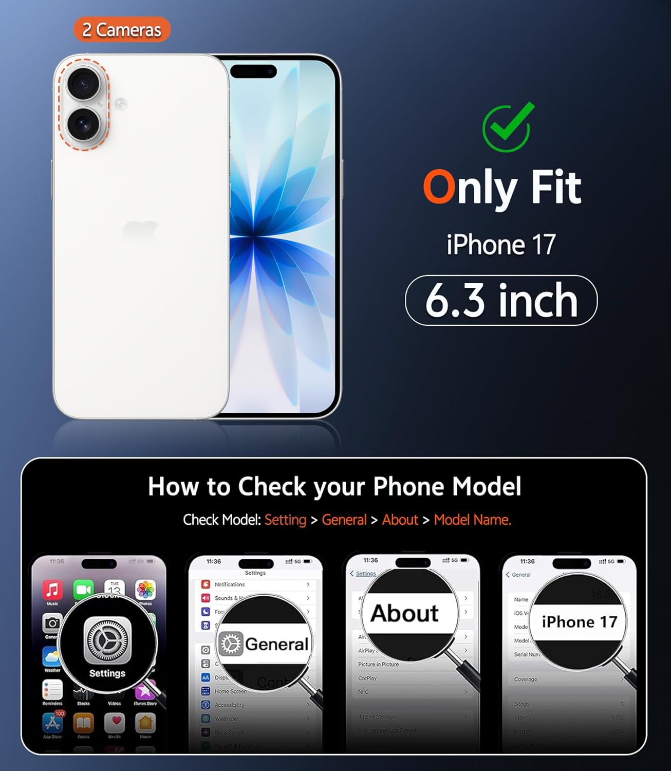 FNTCASE for iPhone 17 Case Clear: Magnetic Phone Cases with Screen Protector Drop Proof Compatible with Magsafe Slim Anti Yellowing Rugged Shockproof Protective Transparent Cell Cover (A-Clear)