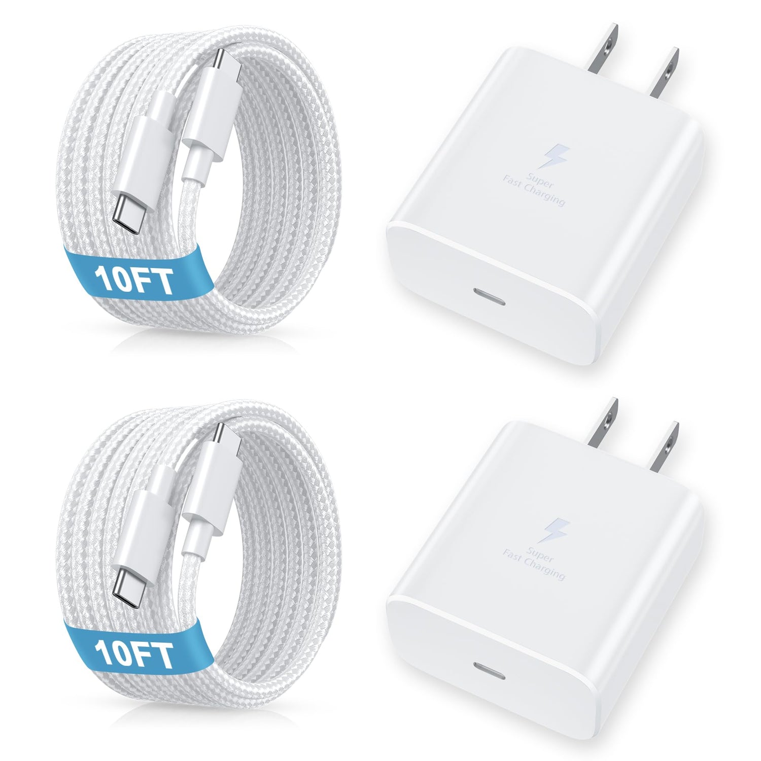 [4 Pack] USB-C Wall Charger, 20W USB-C Power Adapter Replacement for Phone 17/16/15/14/13/15 Pro/Pro Max/Plus/XS/XR/X,Galaxy, Pixel,i Pad and More