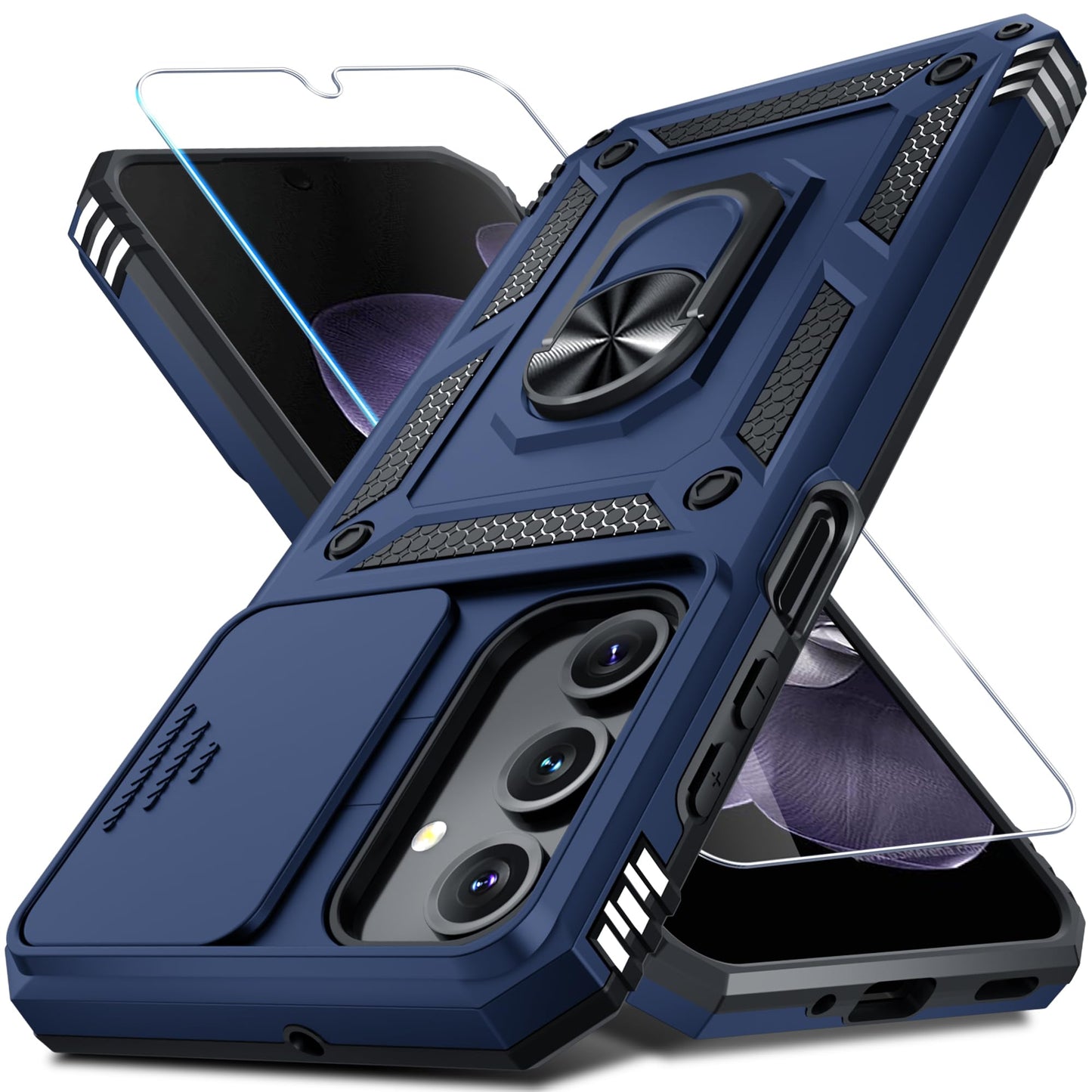 Janmitta for Samsung Galaxy A57 Case Built in Slide Camera Cover,Black