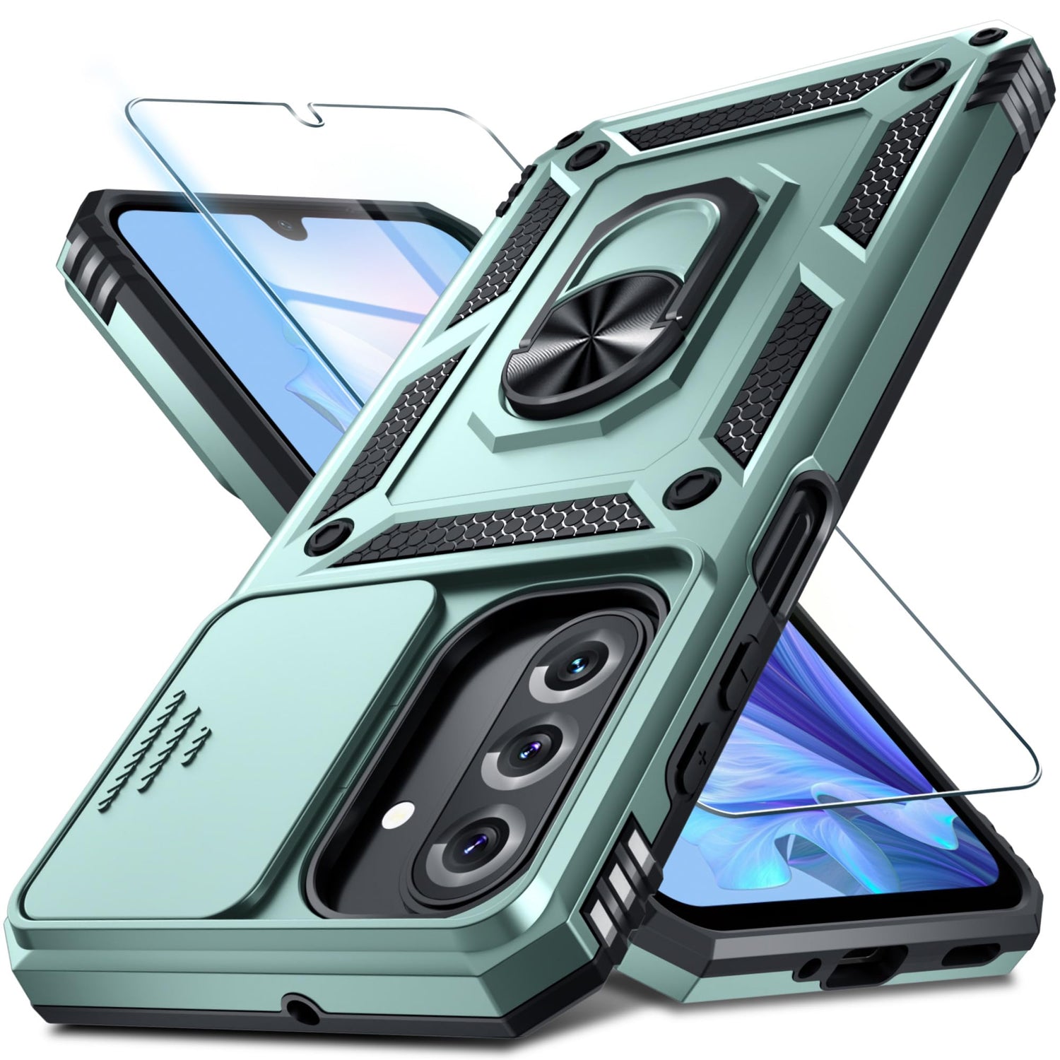 Janmitta for Samsung Galaxy A57 Case Built in Slide Camera Cover,Black