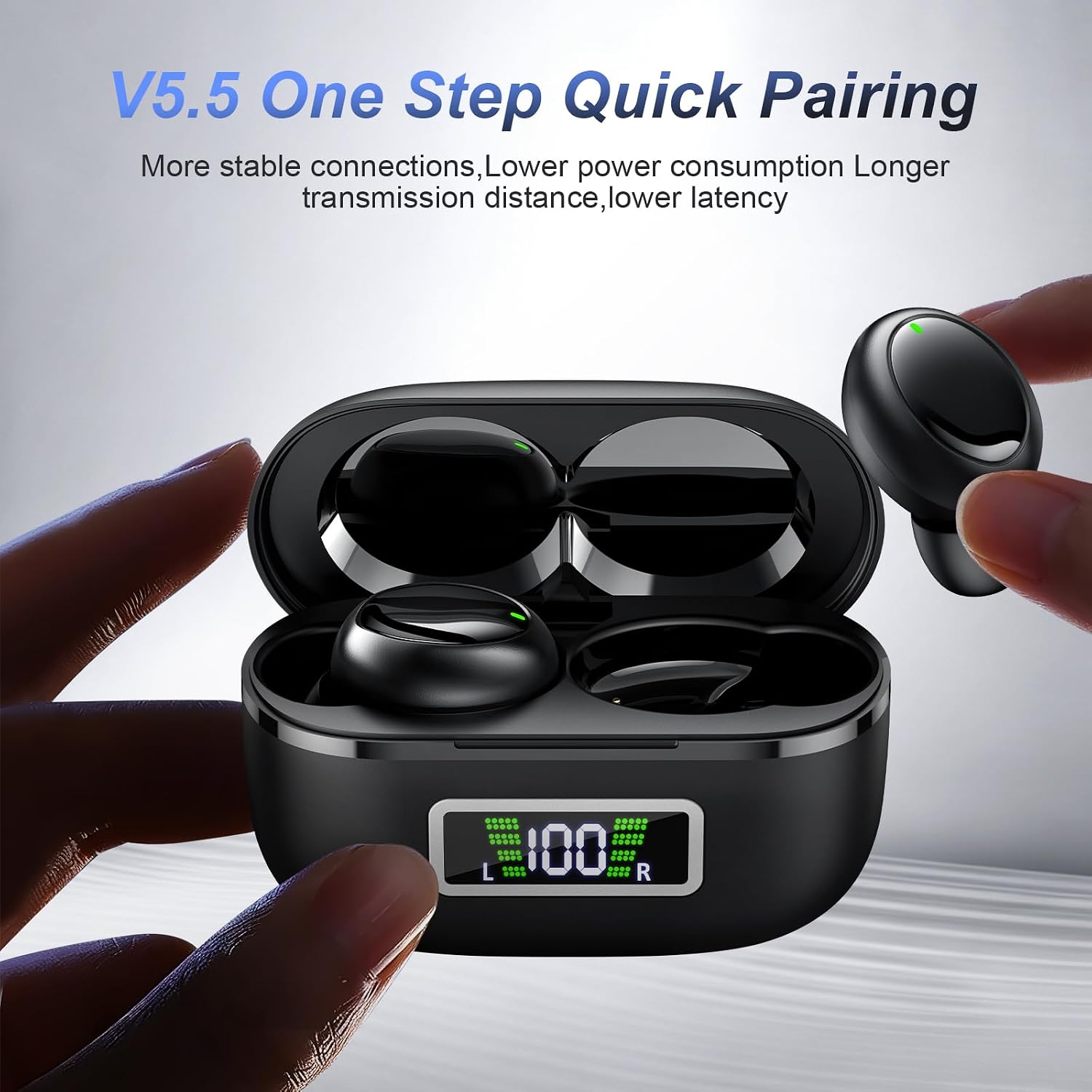 Wireless Bluetooth 5.4 Small in-Ear Headphones, Hi-Fi Stereo Sound