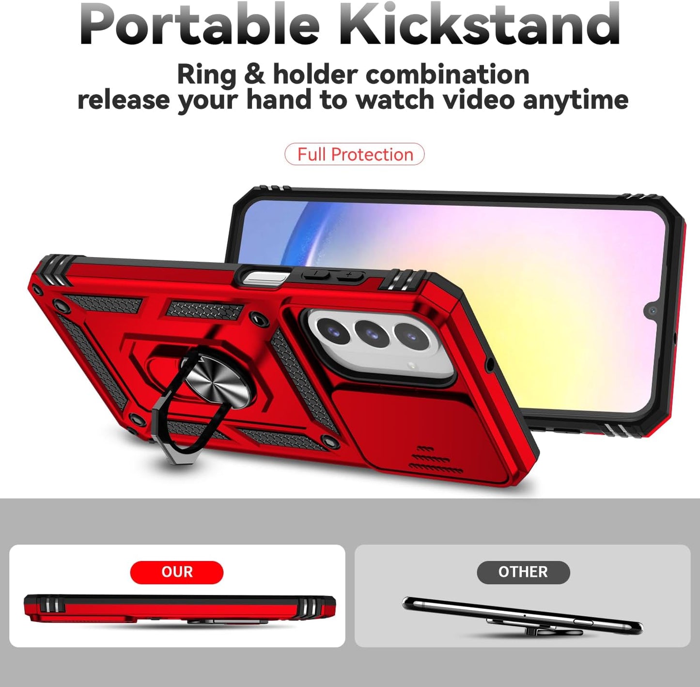 SunStory for Samsung Galaxy A26 5G Phone Case with Rotated Ring Kickstand