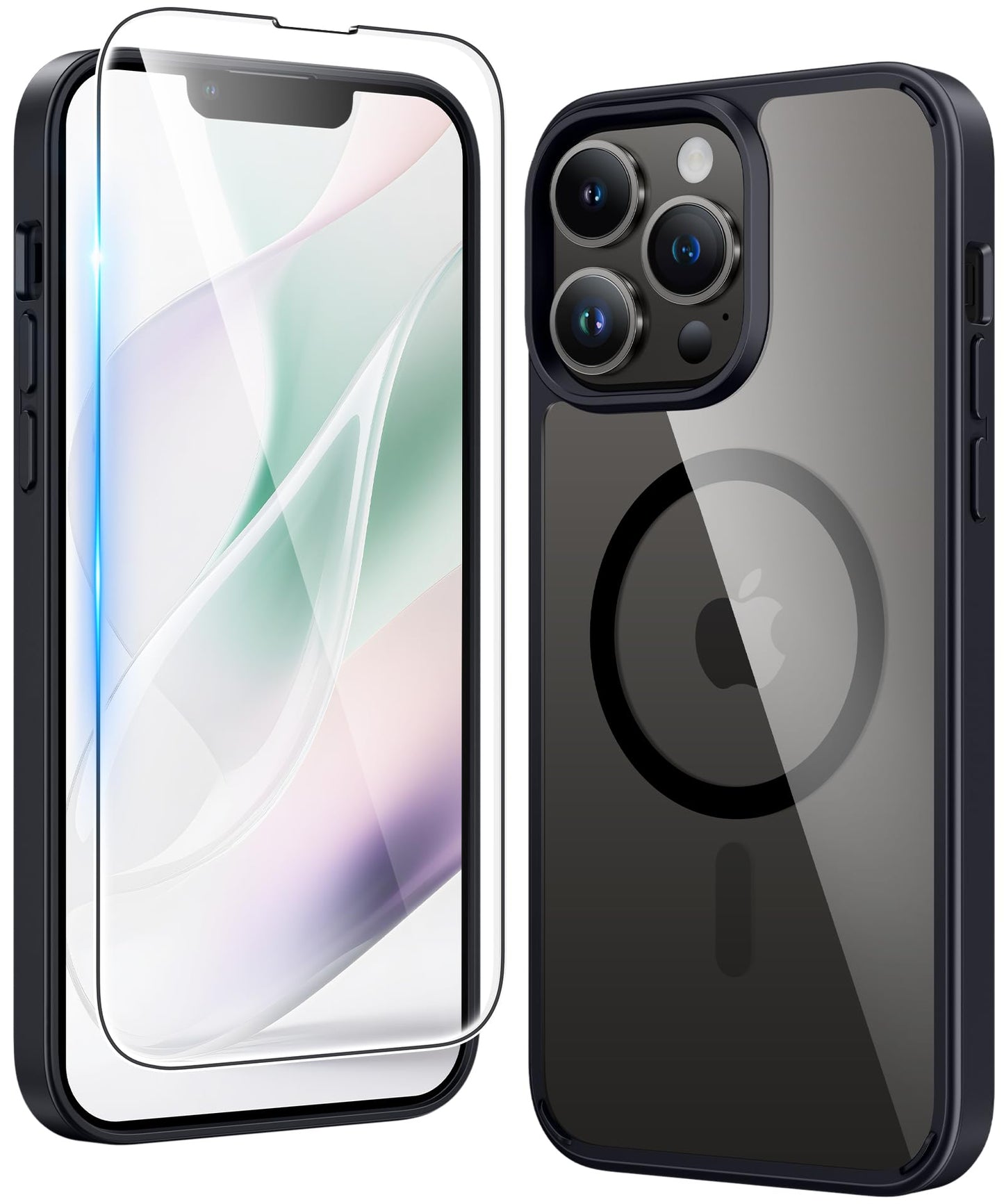 FNTCASE for iPhone 17 Case Clear: Magnetic Phone Cases with Screen Protector Drop Proof Compatible with Magsafe Slim Anti Yellowing Rugged Shockproof Protective Transparent Cell Cover (A-Clear)