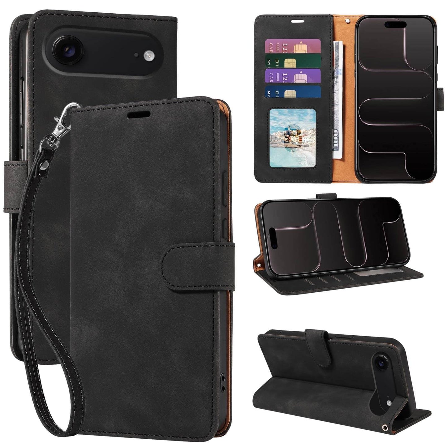 RFID Blocking for iPhone 17 Wallet Case, 4 Card Slots Holder, Wrist Strap, Soft PU Leather, Shockproof Protective, Phone Stand, Flip Cases, Magnetic Closure, Folio Cover (Green)