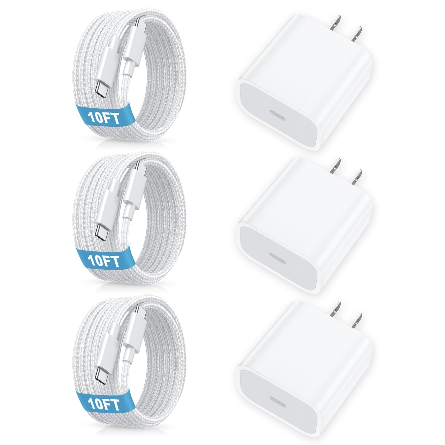 [4 Pack] USB-C Wall Charger, 20W USB-C Power Adapter Replacement for Phone 17/16/15/14/13/15 Pro/Pro Max/Plus/XS/XR/X,Galaxy, Pixel,i Pad and More