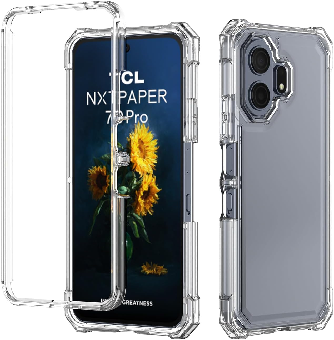 for TCL NXTPAPER 70 Pro 5G Phone Case with Screen Protector Clear