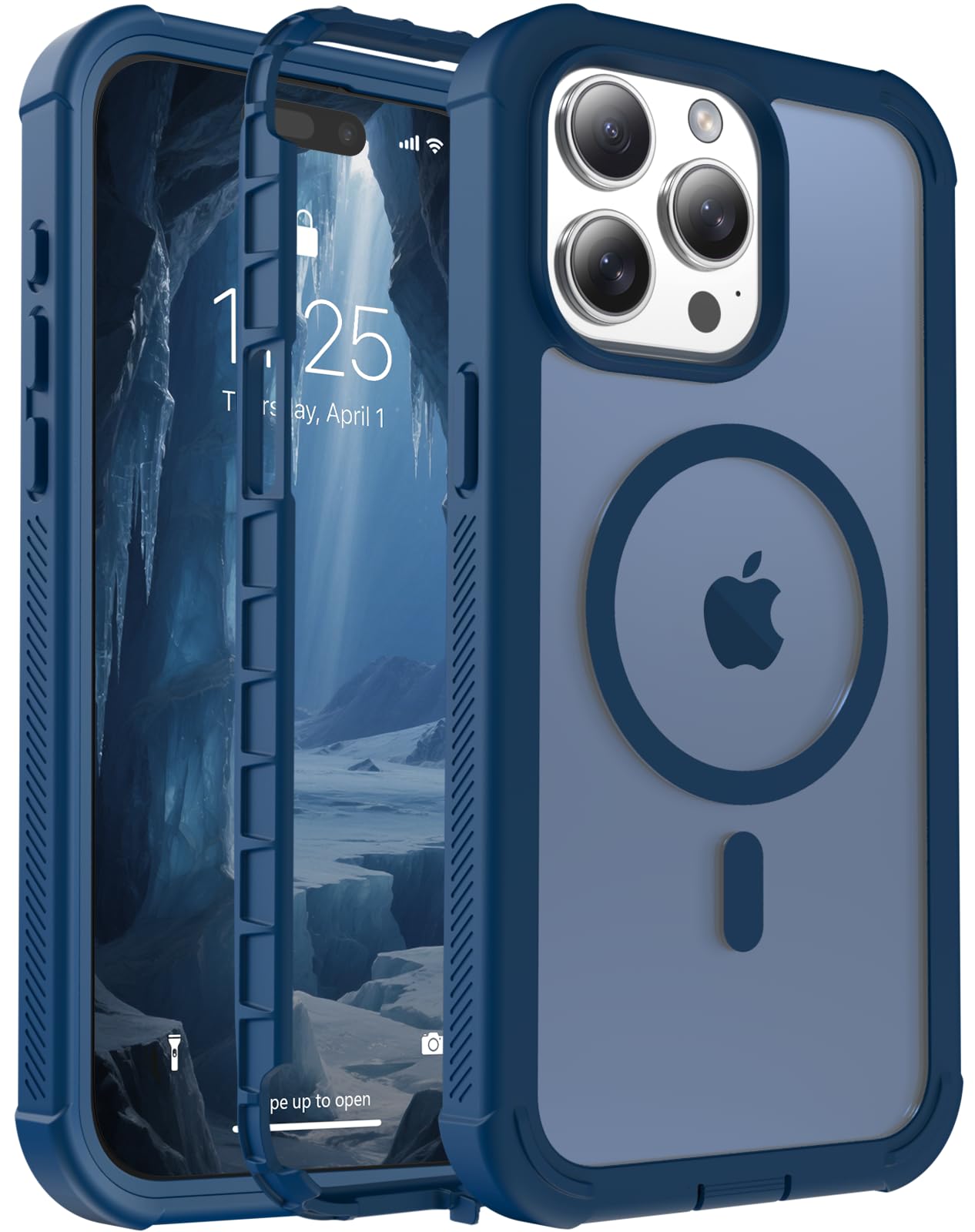 Magnetic for iPhone 17 Case, [Compatible with MagSafe][Military Grade Drop Protection][Heavy Duty Protection][Non-Slip][Shockproof] 2-Layer Durable Bumper Phone Case 6.3''-Black
