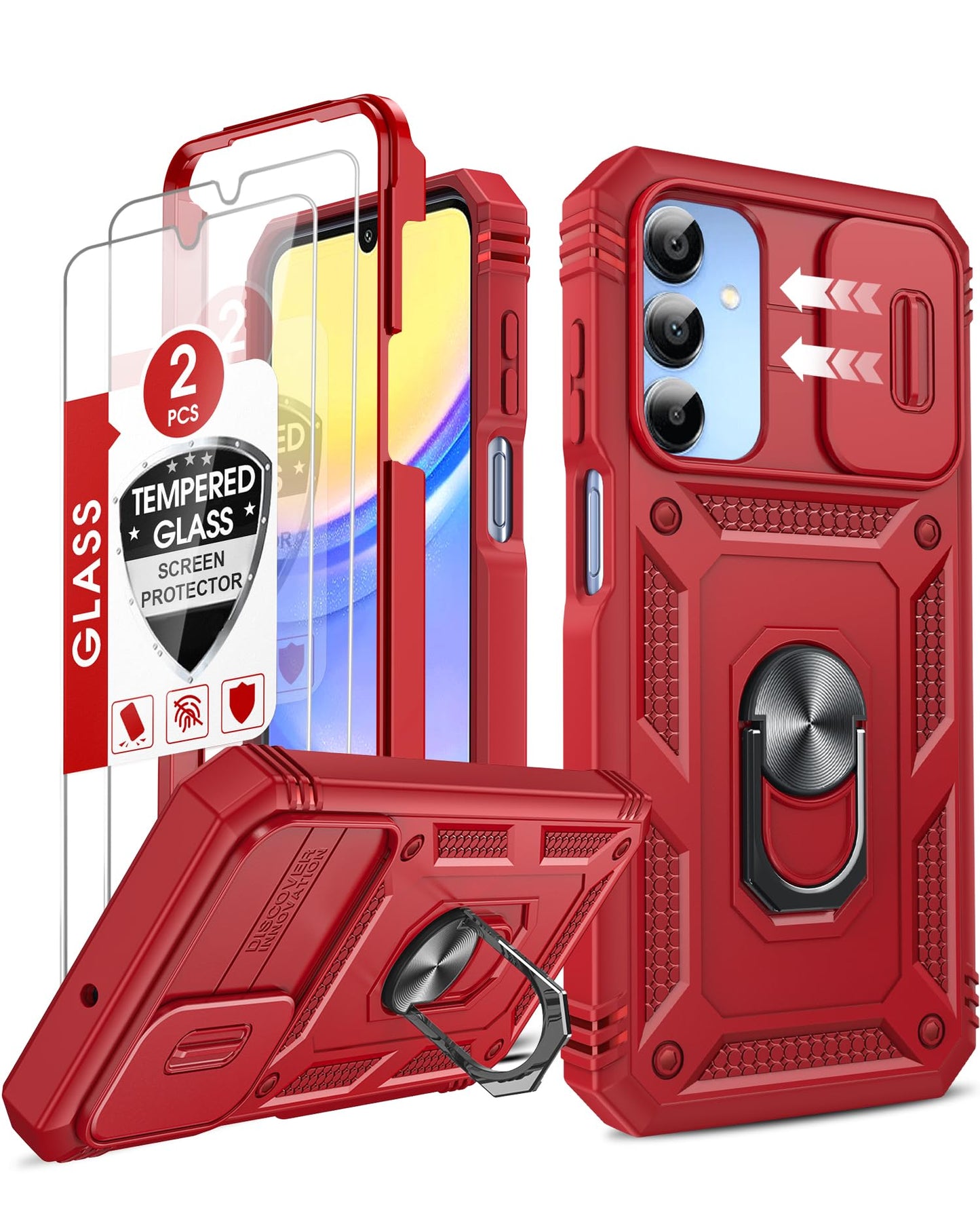 LeYi Compatible for Samsung Galaxy S24-FE Case: [𝗡𝗼𝘁 𝗳𝗶𝘁 𝗦𝟮𝟰 𝟱𝗚] Samsung S24 FE Case with S24FE Screen Protector X2 & Magnetic Stand, Military-Grade Cell Galaxy S 24 FE Phone, Black