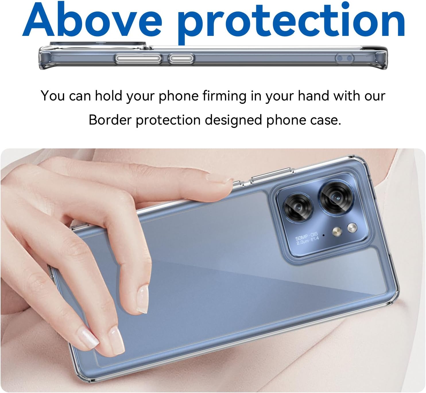 for Motorola Moto Edge 2023 Case,Slim Thin Lightweight Hard PC Crystal Cover Soft Bumper Shockproof Protection Phone Case for Motorola Moto Edge 2023 (Clear)