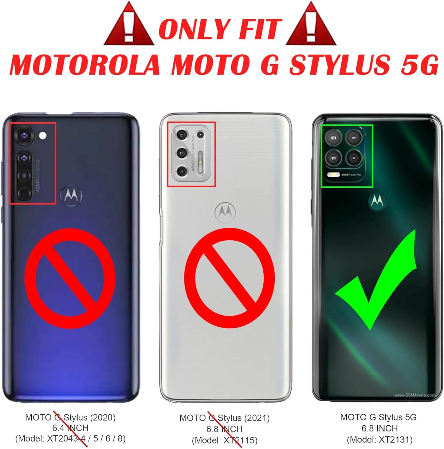 AYMECL Case for Moto G Stylus 5G (2021) with Slide Camera Cover and [2 Packs] Explosion-Proof Film, Built-in 360° Rotating Ring Stand Magnetic Cover for Motorola Moto G Stylus 5G 6.8 Inch - Wine Red
