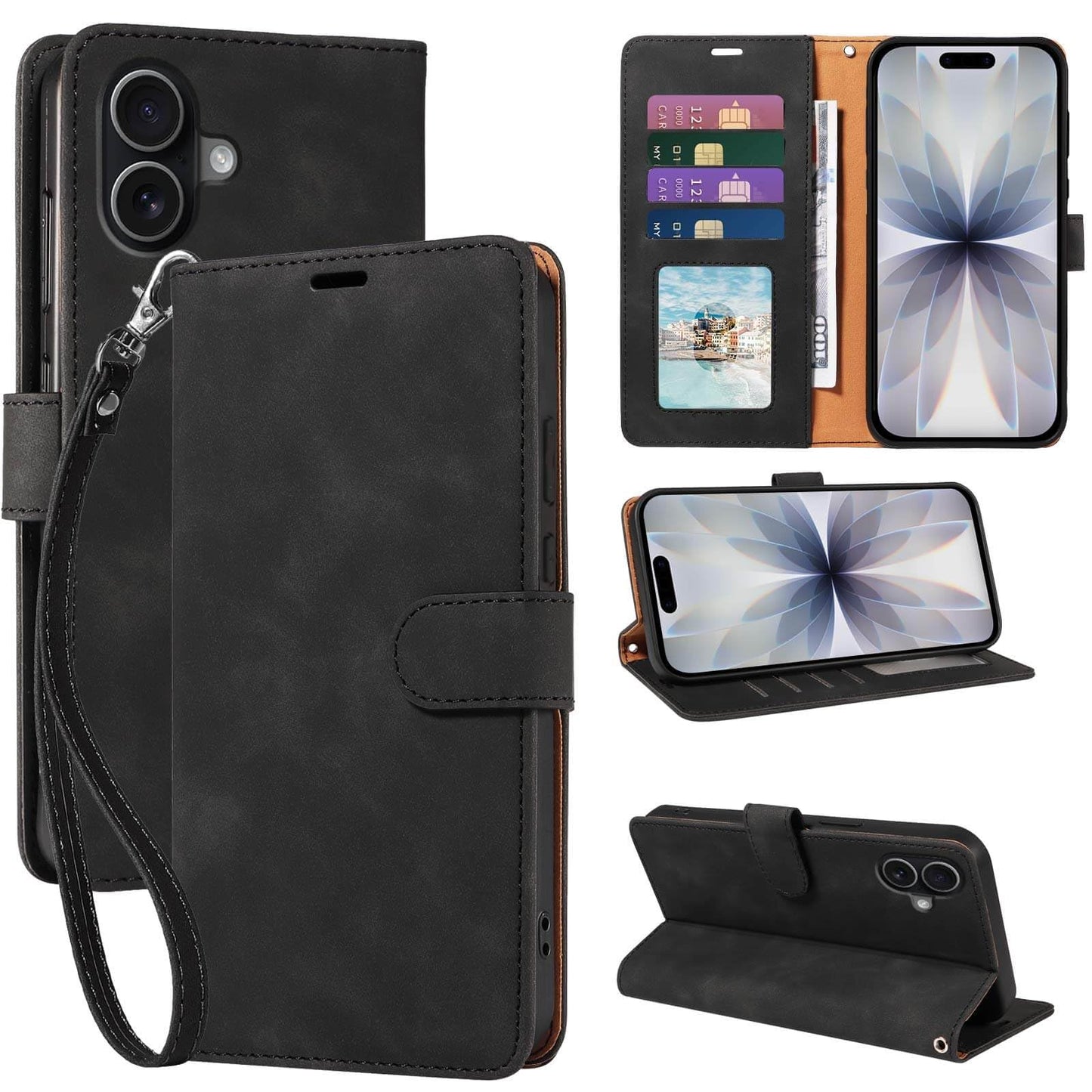 RFID Blocking for iPhone 17 Wallet Case, 4 Card Slots Holder, Wrist Strap, Soft PU Leather, Shockproof Protective, Phone Stand, Flip Cases, Magnetic Closure, Folio Cover (Green)