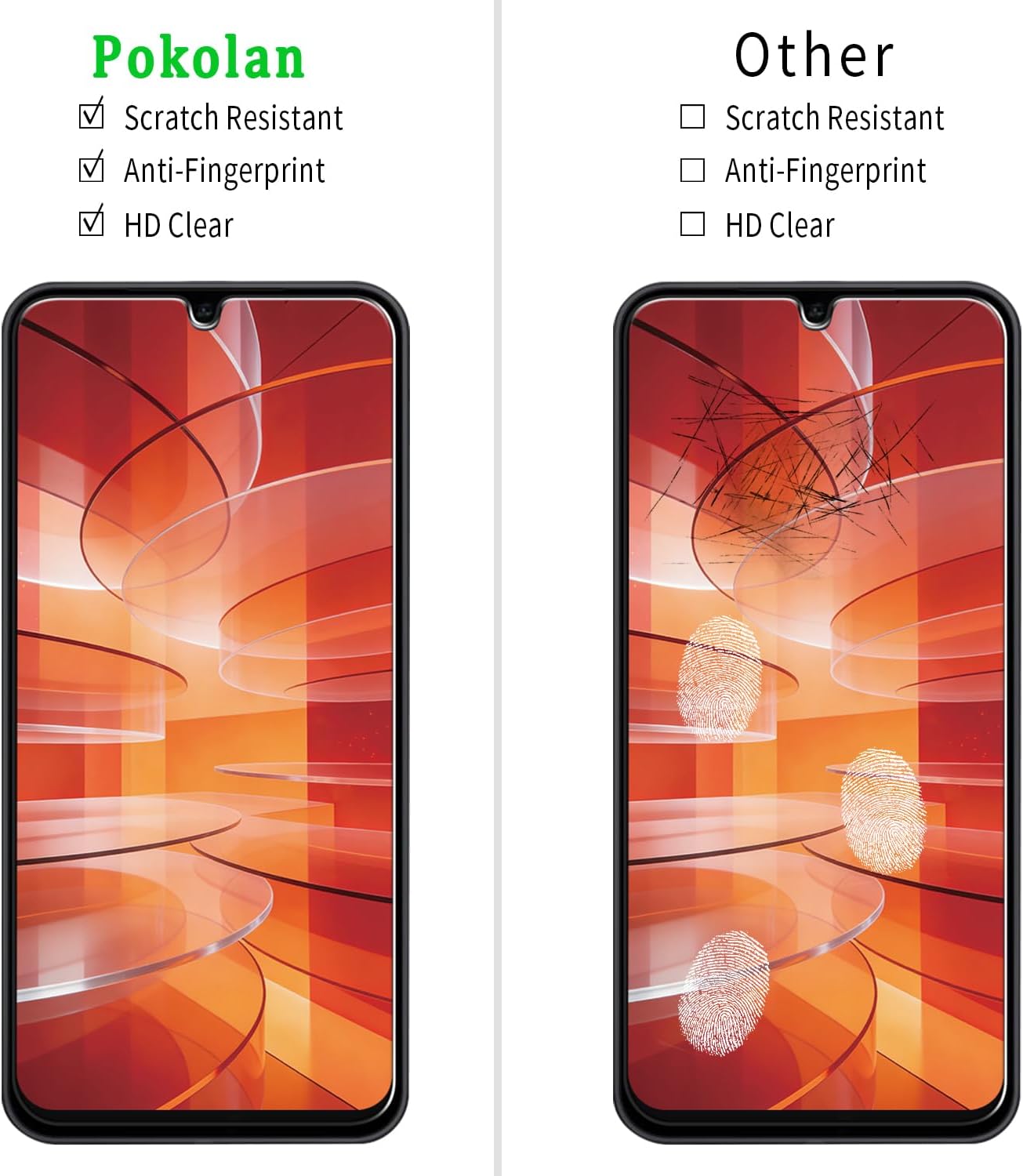 Pokolan (3 Pack Designed for Samsung Galaxy A17 5G Tempered Glass Screen Protector, 9H Hardness, Anti Scratch, Bubble Free