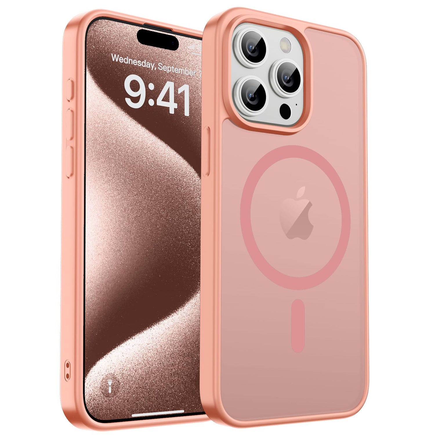 Magnetic for iPhone 17 Case, Upgraded [Camera Control Button] [Full Camera Protection] [with 1 Screen Protector] Translucent Matte Shockproof Protective Phone Cover, Mist Blue
