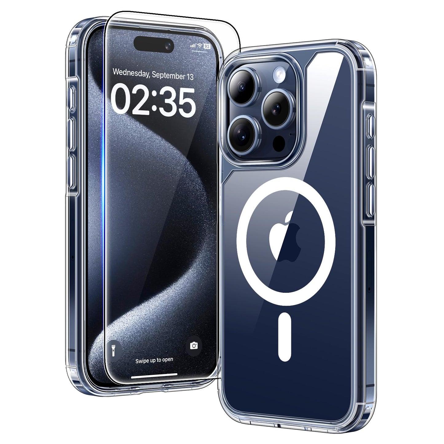 TAURI for iPhone 17 Case, Anti-Yellowing with Screen Protector, Military-Grade Protection Shockproof Slim Phone Case for iPhone 17, Clear