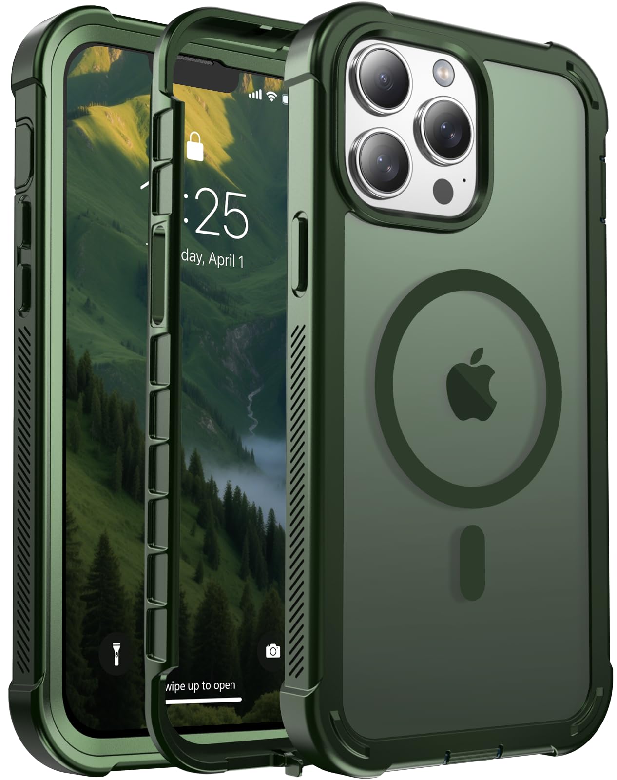 Magnetic for iPhone 17 Case, [Compatible with MagSafe][Military Grade Drop Protection][Heavy Duty Protection][Non-Slip][Shockproof] 2-Layer Durable Bumper Phone Case 6.3''-Black
