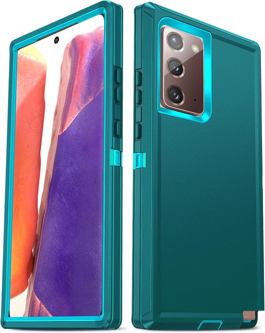 LeYi Compatible for Samsung Galaxy Note-20 Case[𝐍𝐨𝐭 𝐅𝐢𝐭 Note 20 Ultra]: Samsung Note 20 Case, Military Grade Protection, 3 in 1 Full Body Shockproof Drop Cell Phone Cover Funda Note20, Teal Blue
