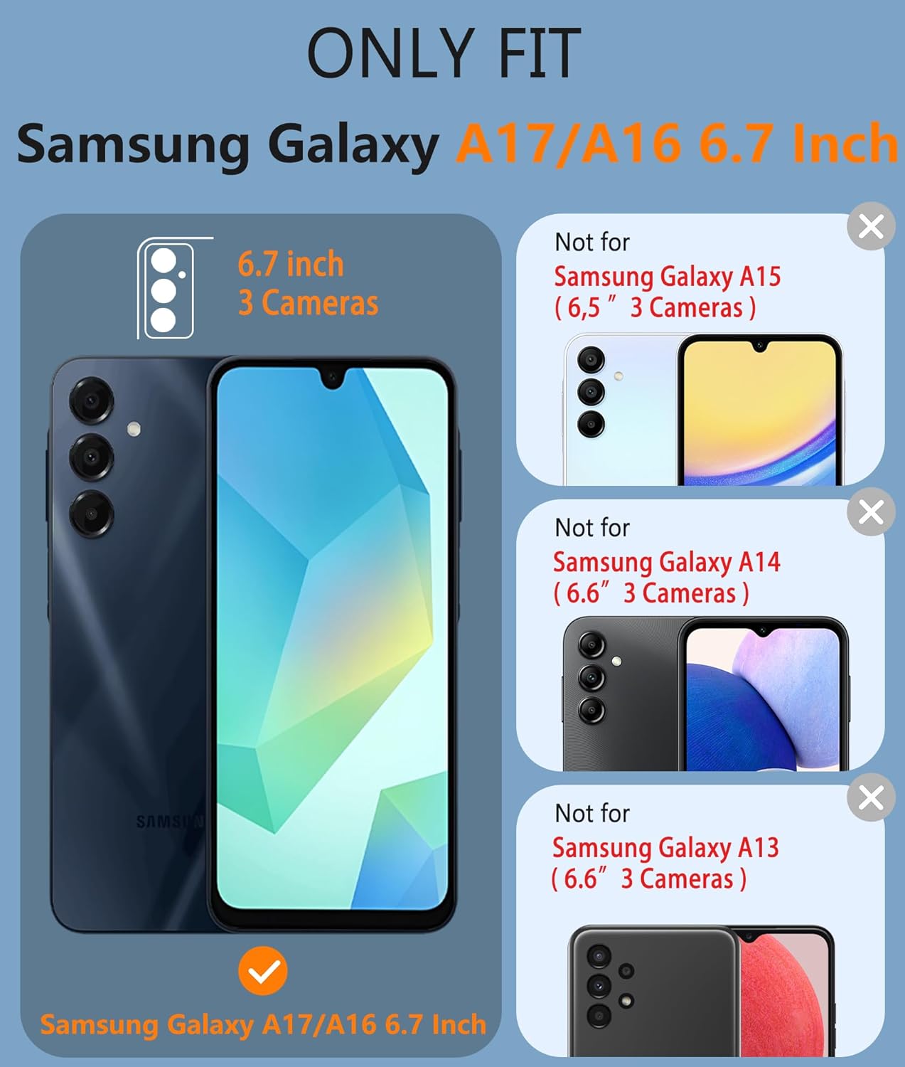 FNTCASE for Galaxy A17/A16 5G Phone Case - Samsung A17 Military Grade Drop Protection, 14ft Drop Tested, Screen Protector Included, Anti-Slip Matte Textured, TPU+PC Dual Layer Shockproof Cover (Black)