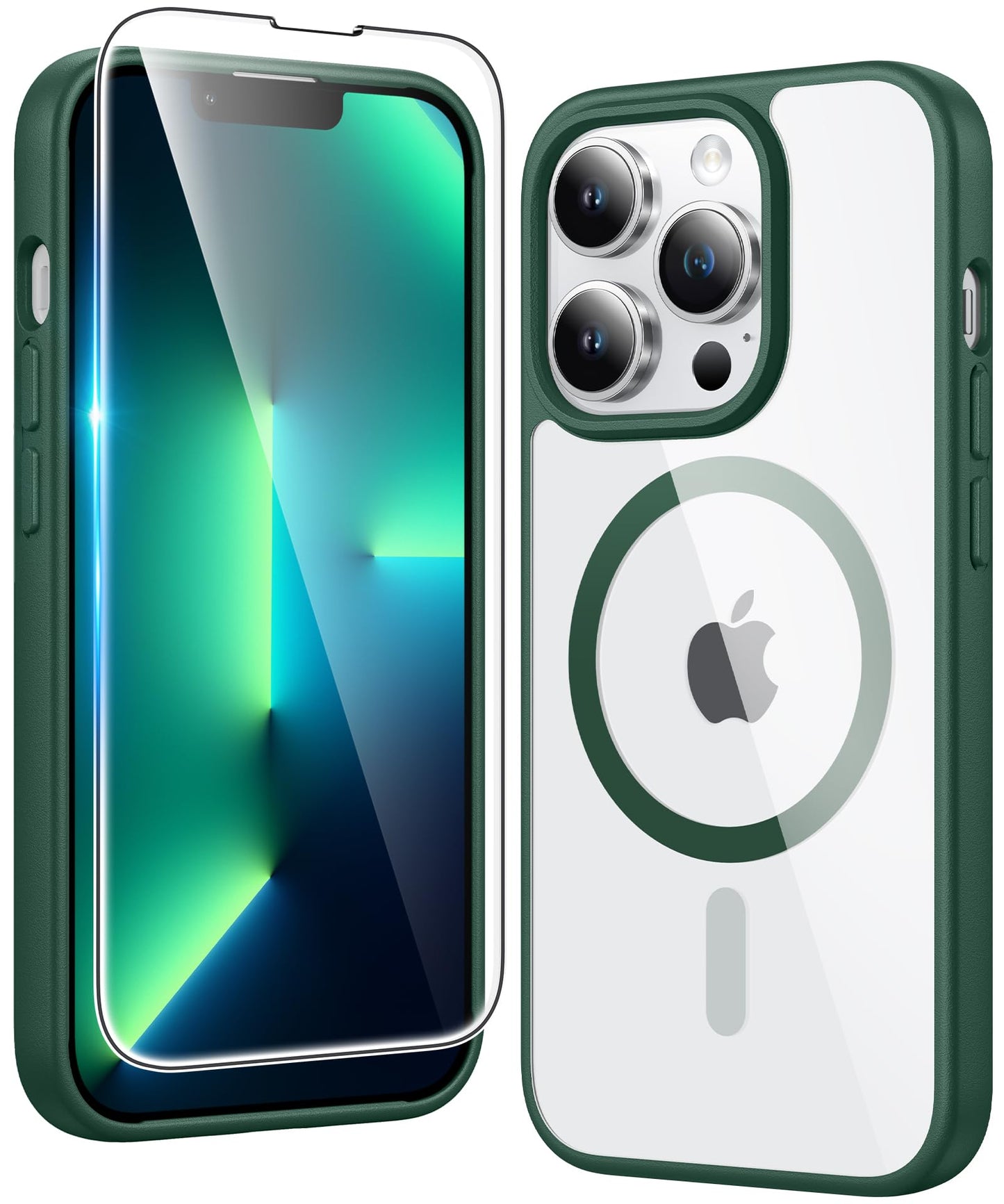 FNTCASE for iPhone 17 Case Clear: Magnetic Phone Cases with Screen Protector Drop Proof Compatible with Magsafe Slim Anti Yellowing Rugged Shockproof Protective Transparent Cell Cover (A-Clear)