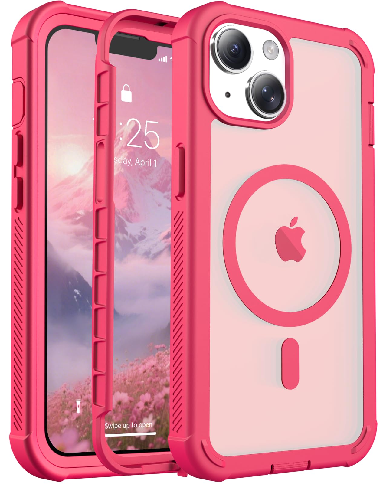 Magnetic for iPhone 17 Case, [Compatible with MagSafe][Military Grade Drop Protection][Heavy Duty Protection][Non-Slip][Shockproof] 2-Layer Durable Bumper Phone Case 6.3''-Black