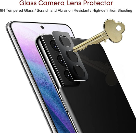 [2+2] Privacy Tempered Glass Screen Protector Designed for [Samsung Galaxy S21 Plus/ S21+ 5G 6.7”] [NOT FOR S21] with Camera Lens Tempered Glass Protector [Fingerprint Unlock] [Bubble Free]
