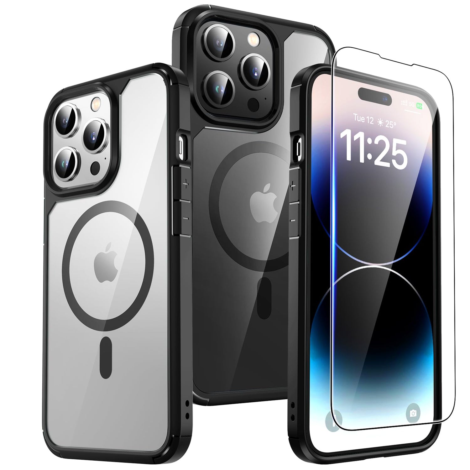 TAURI for iPhone 17 Case, Anti-Yellowing with Screen Protector, Military-Grade Protection Shockproof Slim Phone Case for iPhone 17, Clear