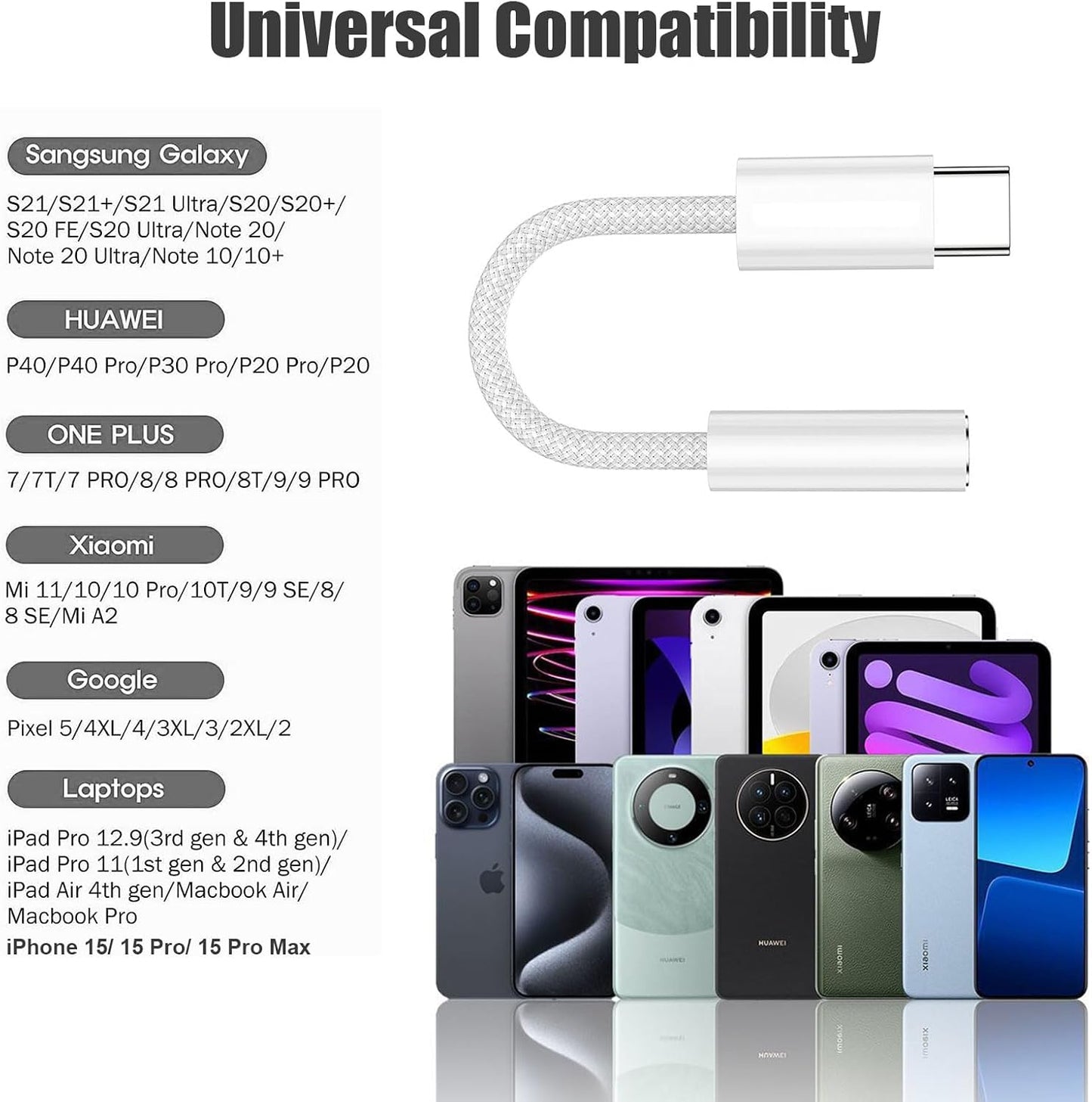 Fidioto 4 Pack USB-C to 3.5 mm Jack Adapter, Aux to USB C Adapter for Headphones Cable Compatible with iPhone 17/16 Pro Max/16 Pro/16/Samsung Galaxy S24/S23/S22/S21 Ultra/iPad Pro/Pixel 8 …