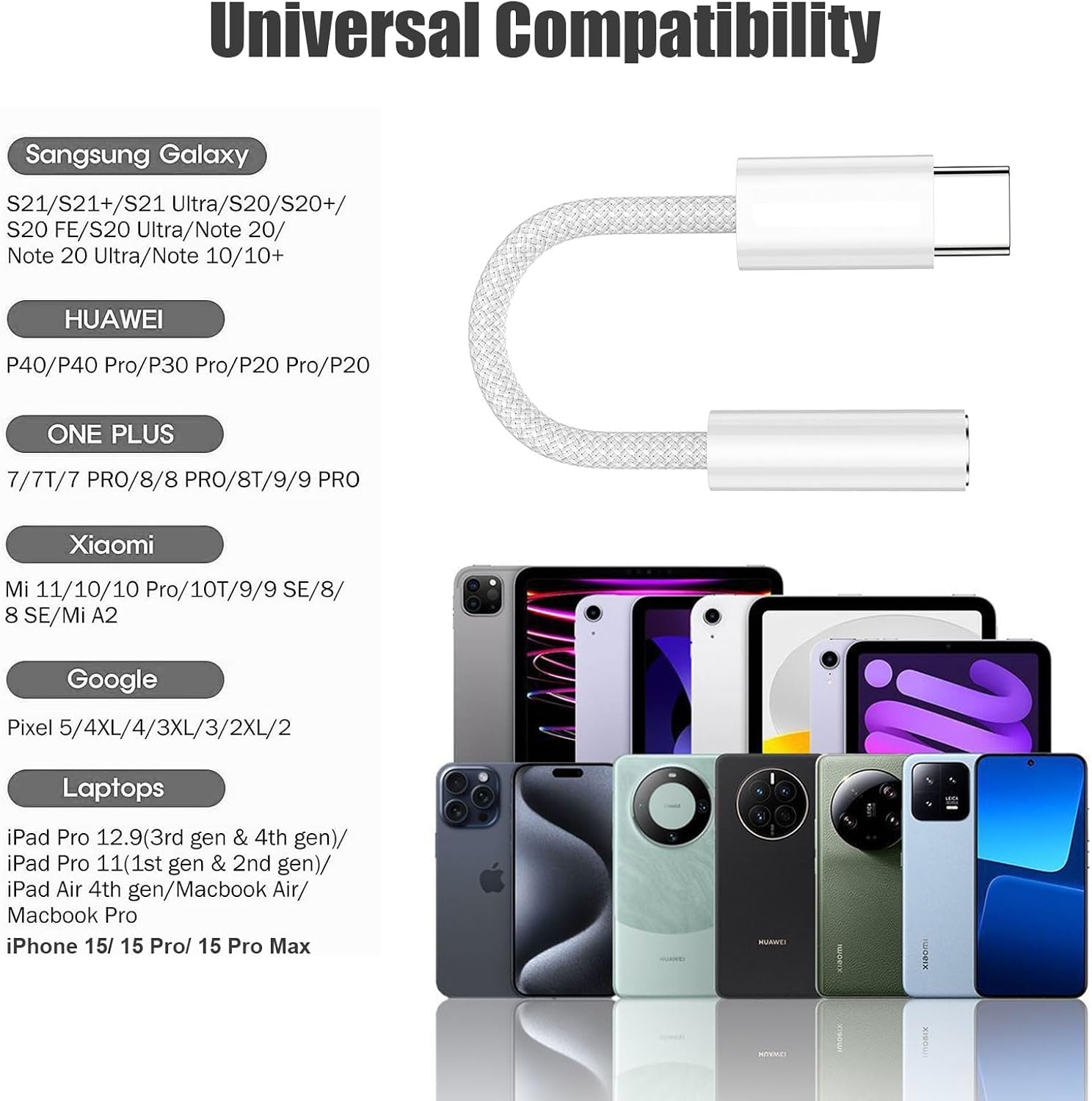 Fidioto 4 Pack USB-C to 3.5 mm Jack Adapter, Aux to USB C Adapter for Headphones Cable Compatible with iPhone 17/16 Pro Max/16 Pro/16/Samsung Galaxy S24/S23/S22/S21 Ultra/iPad Pro/Pixel 8 …
