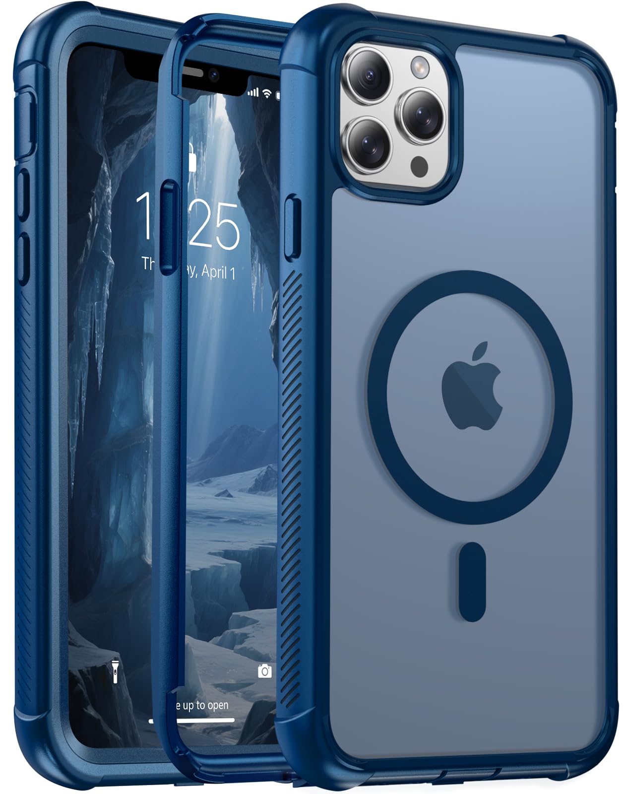Magnetic for iPhone 17 Case, [Compatible with MagSafe][Military Grade Drop Protection][Heavy Duty Protection][Non-Slip][Shockproof] 2-Layer Durable Bumper Phone Case 6.3''-Black