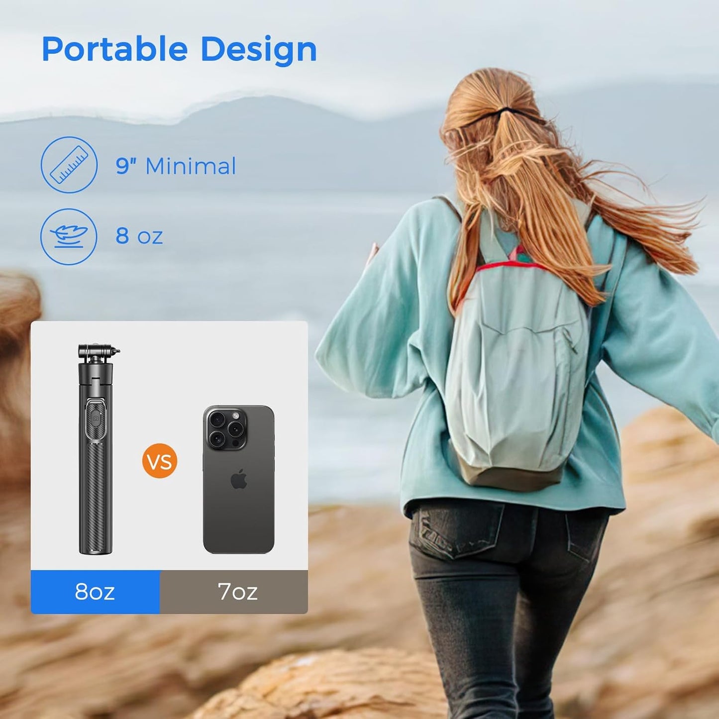 Selfie Stick Tripod for Phone with Remote Control & Holder, 50 Inch, Black | Extendable Selfie Stick Travel for iPhone, iPhone Tripod for Video Recording