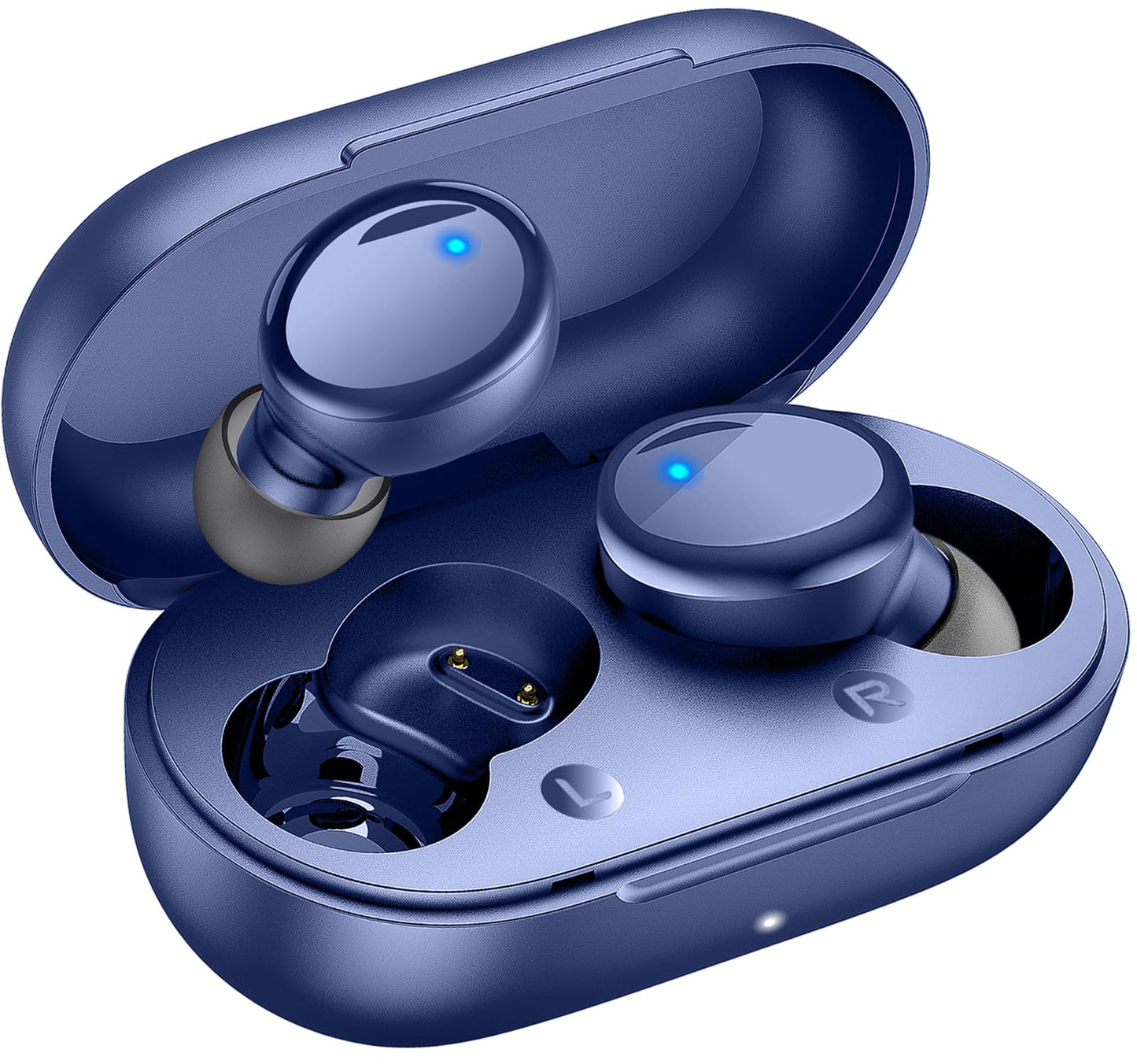 Lanteso True Wireless Bluetooth 5.4 Earbuds, 48H Playtime, Light Weight in Ear Headphones with Built in Mic, Premium Sound with Deep Bass, Clear Calls for Sports Workout, Black