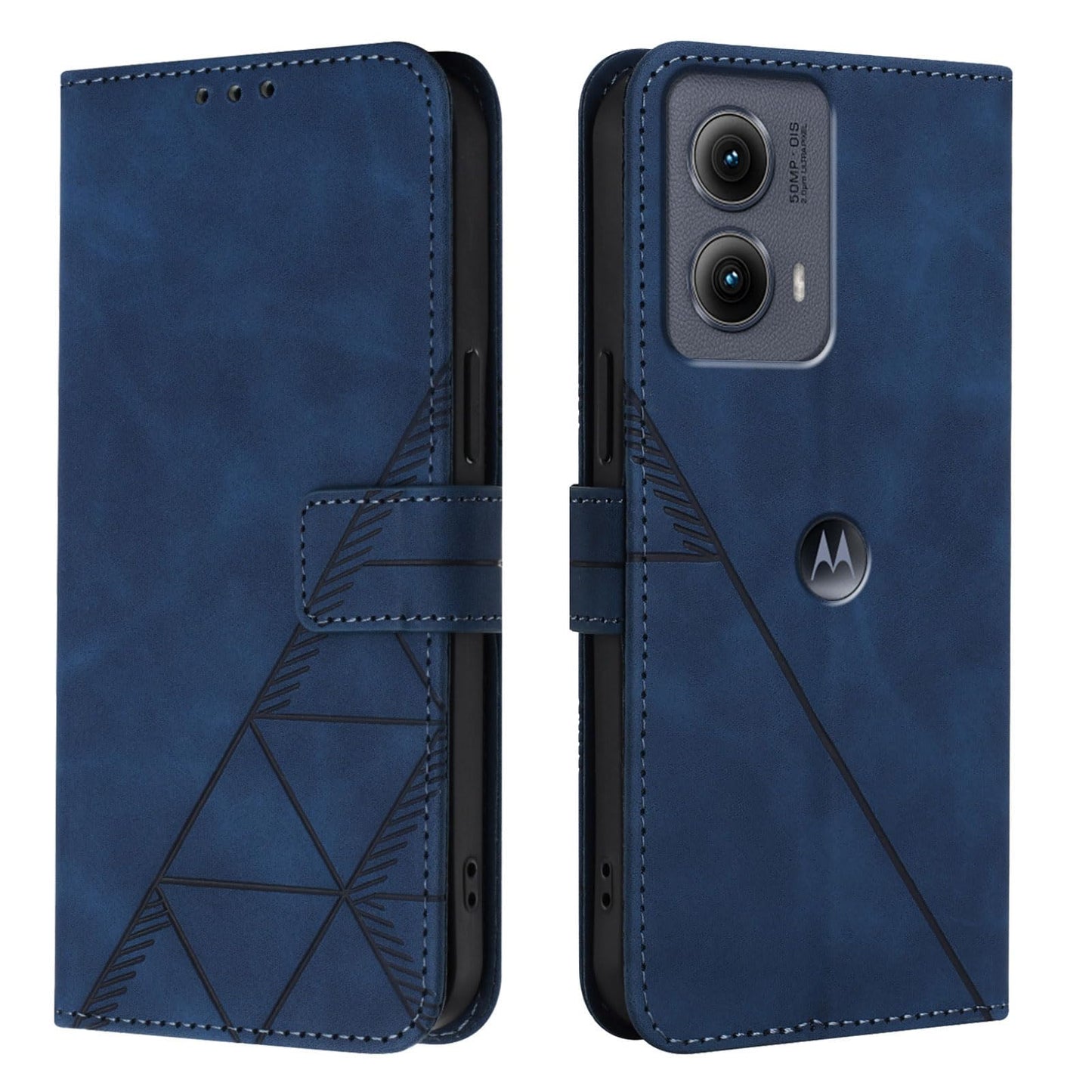 Flip Case for Moto Edge 2024 5G Faux Leather Wallet Holster with Cards Holder Kickstand Magnetic Closure Shockproof Folio Protect Cover for Motorola Edge (2024). Black YBS