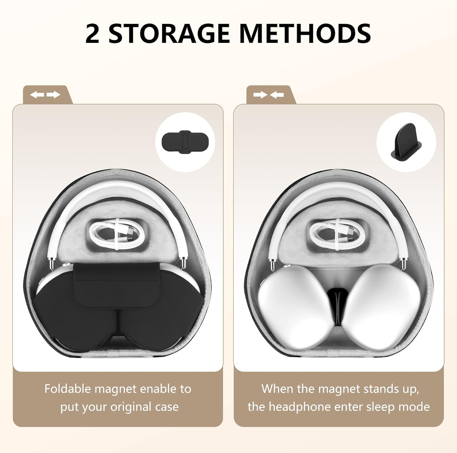 for Airpods Max Case Cover,Smart Case with Sleep Mode Made by Air pods,Compatible with Apple AirPod Max,Protective Carry Travel Cover AirPod Pro Max Cases,Headphone,Black